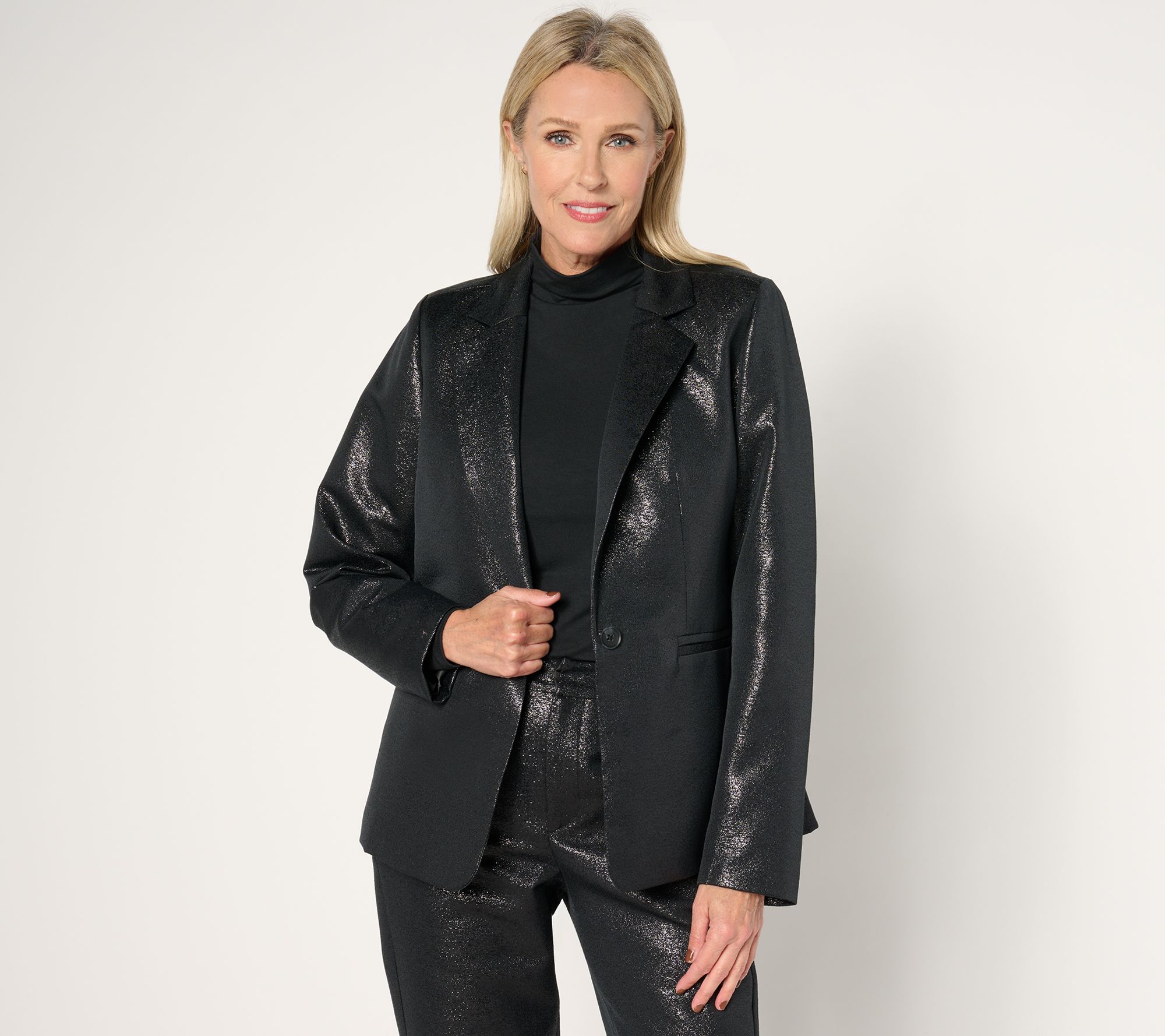 Joan Rivers Red Carpet Petite Metallic Shimmer Blazer