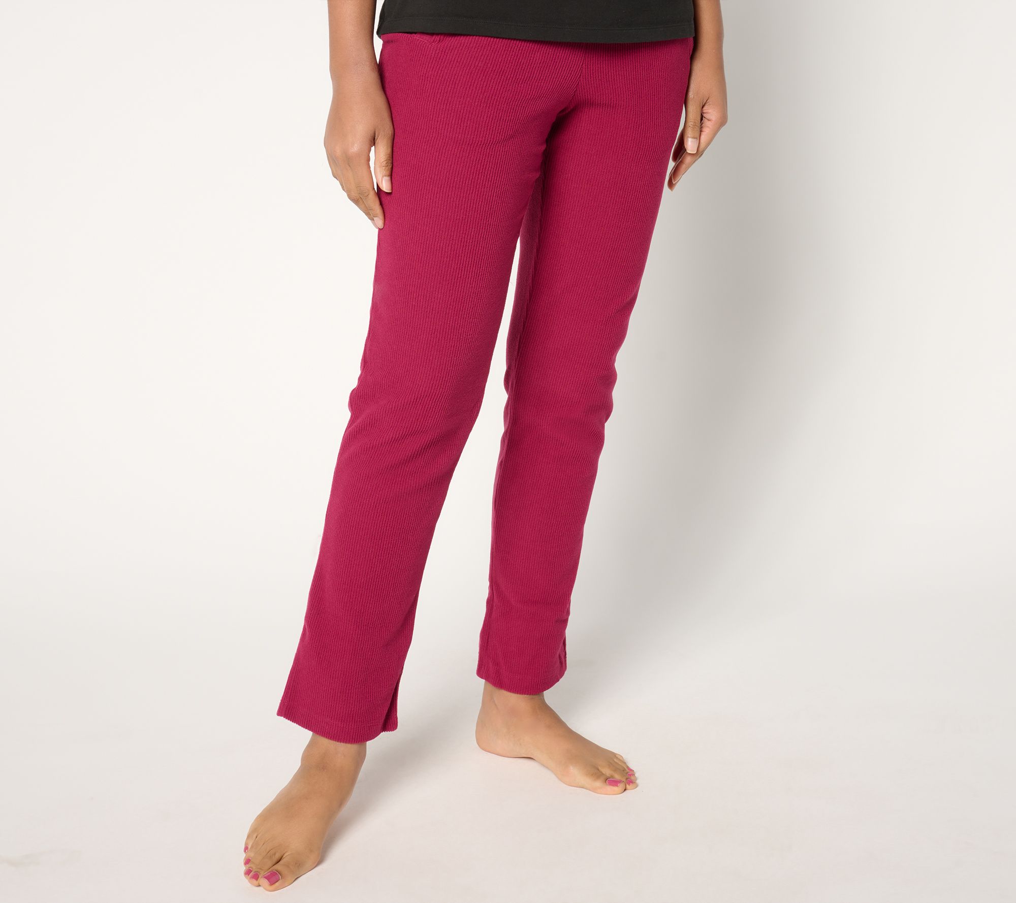 Cuddl Duds Ribbed Fleece Straight Pant