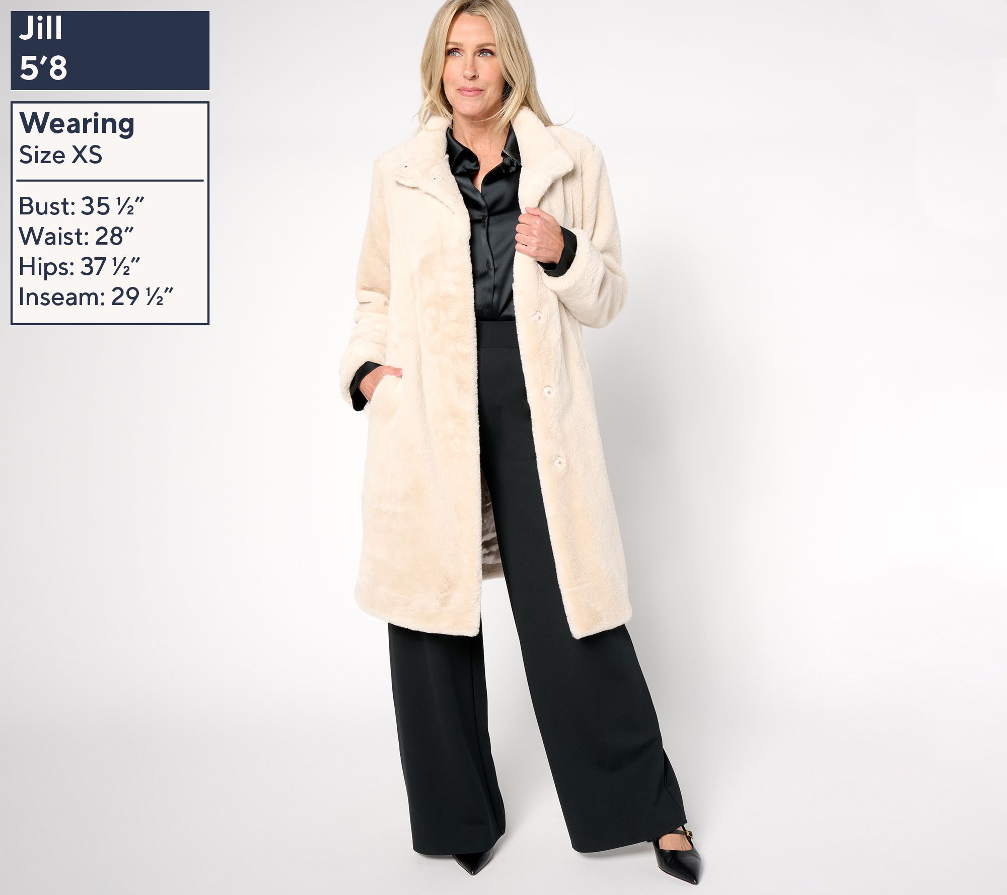 Convertible Faux Fur Tippet Coat Sサイズ Fabulous-Furs Donna Salyers Smokey Fox Hooded Full-Length
