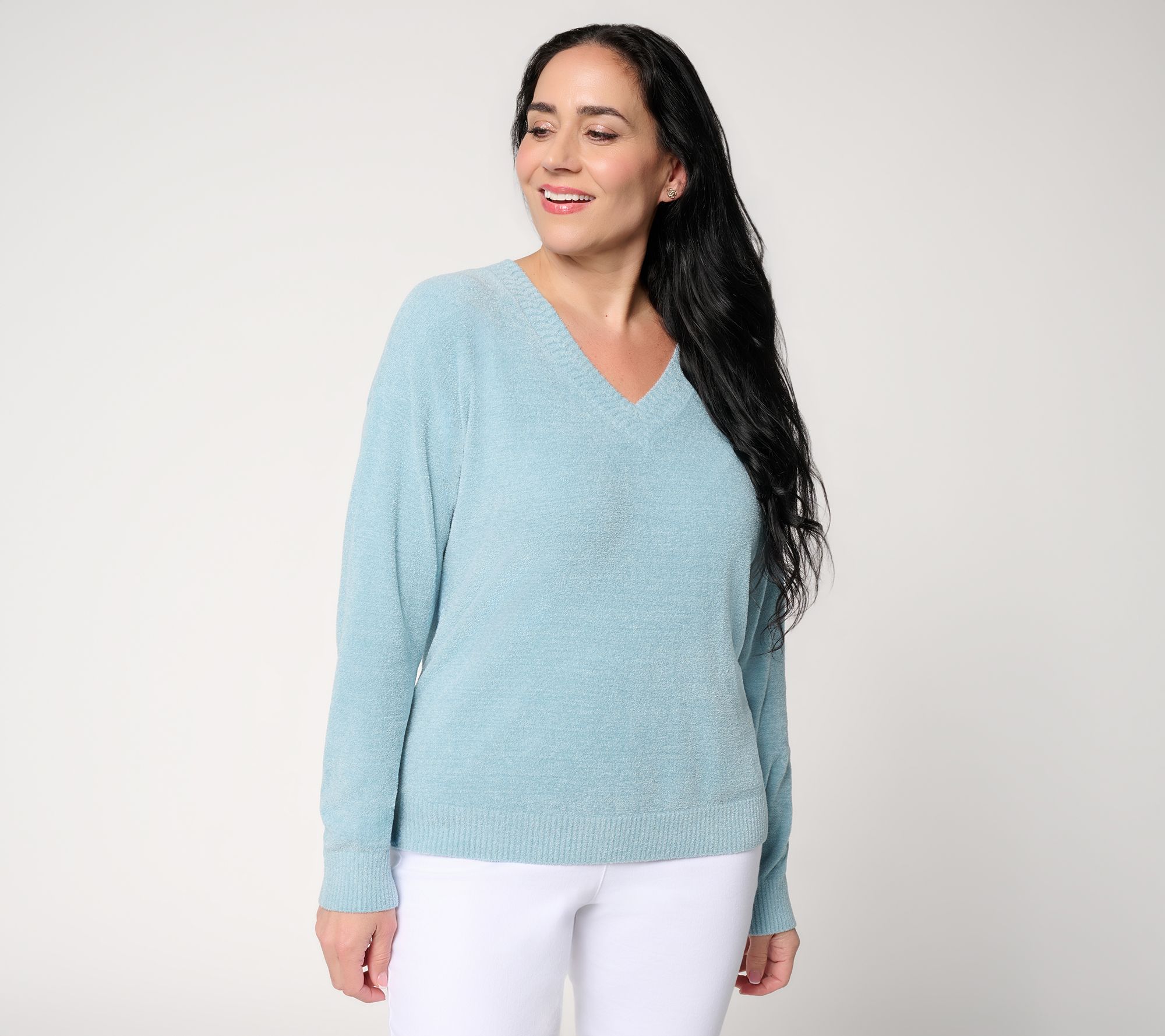 Barefoot Dreams CozyChic Ultra Lite Chevron Stitch V-Neck