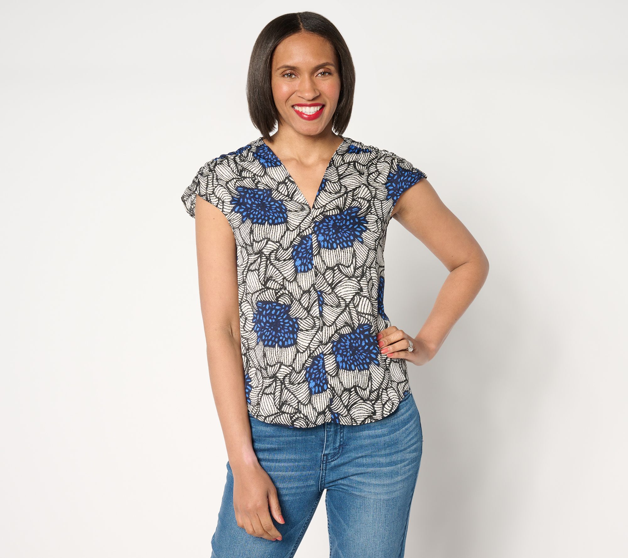 As Is NIC+ZOE Petal Bloom Printed Top