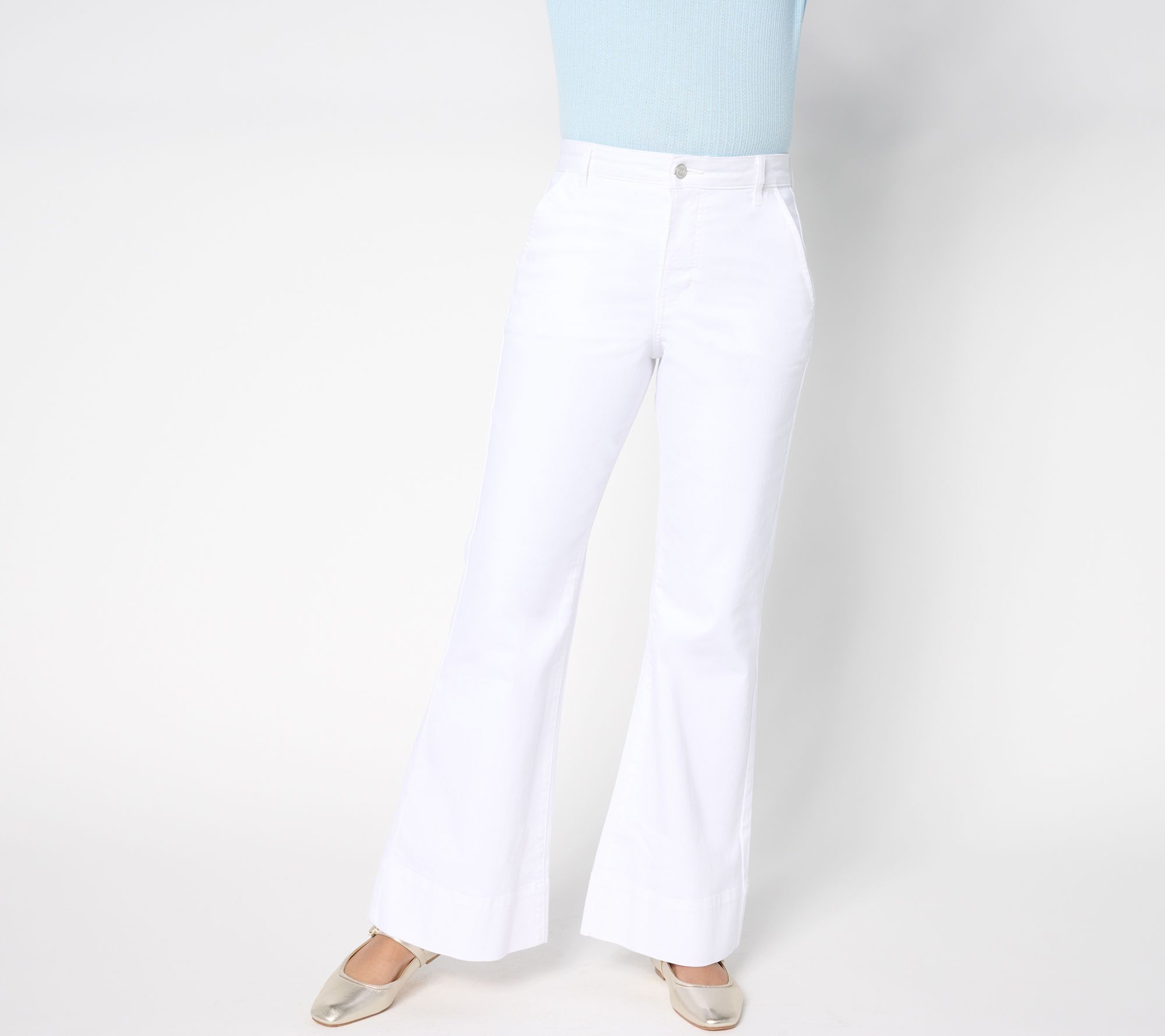 Me by Jennie Garth Petite Piece Dye Full Length Flare Jeans