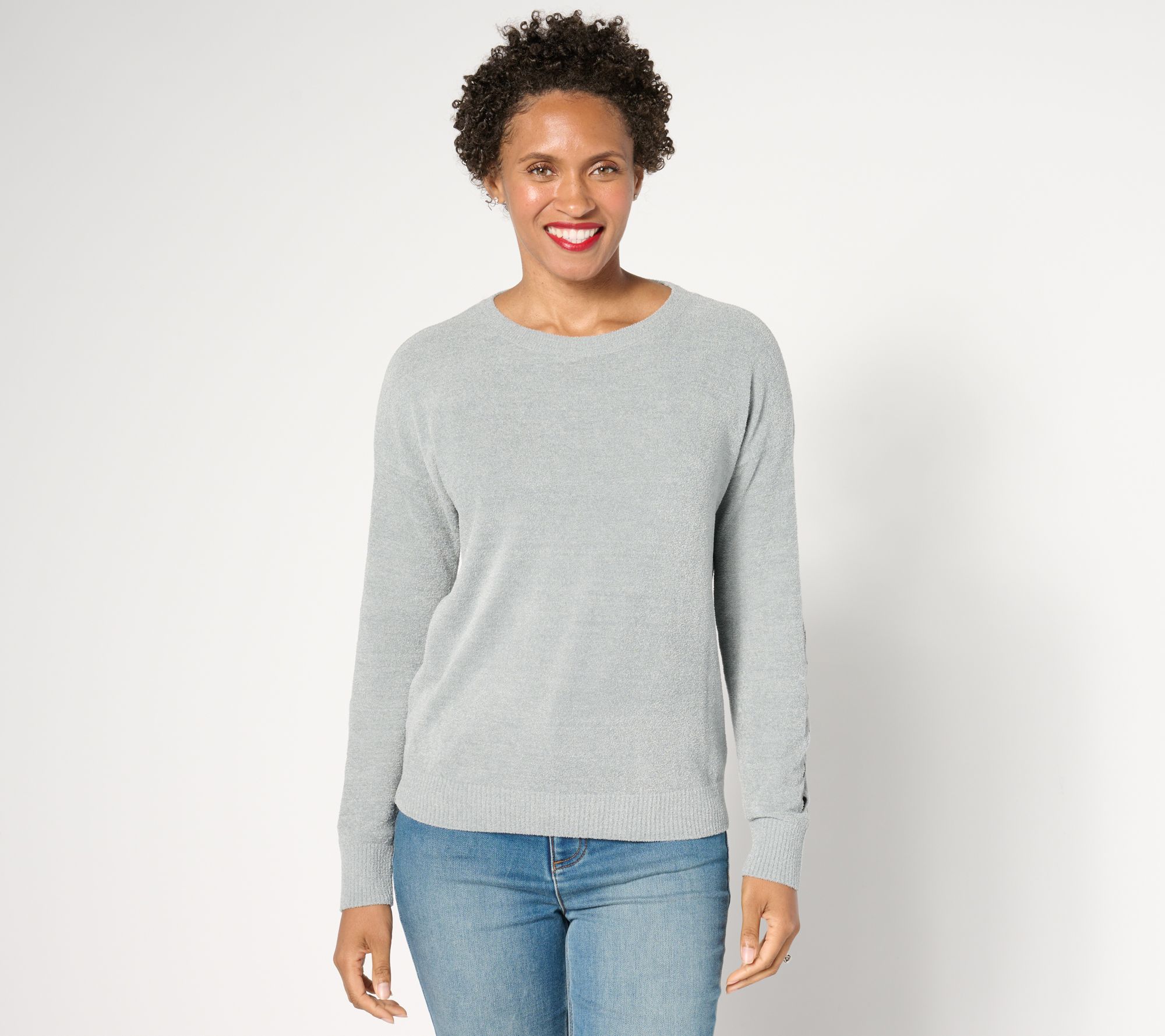 "As Is" Barefoot Dreams CozyChic Ultra Lite Sleeve Detail Pullover