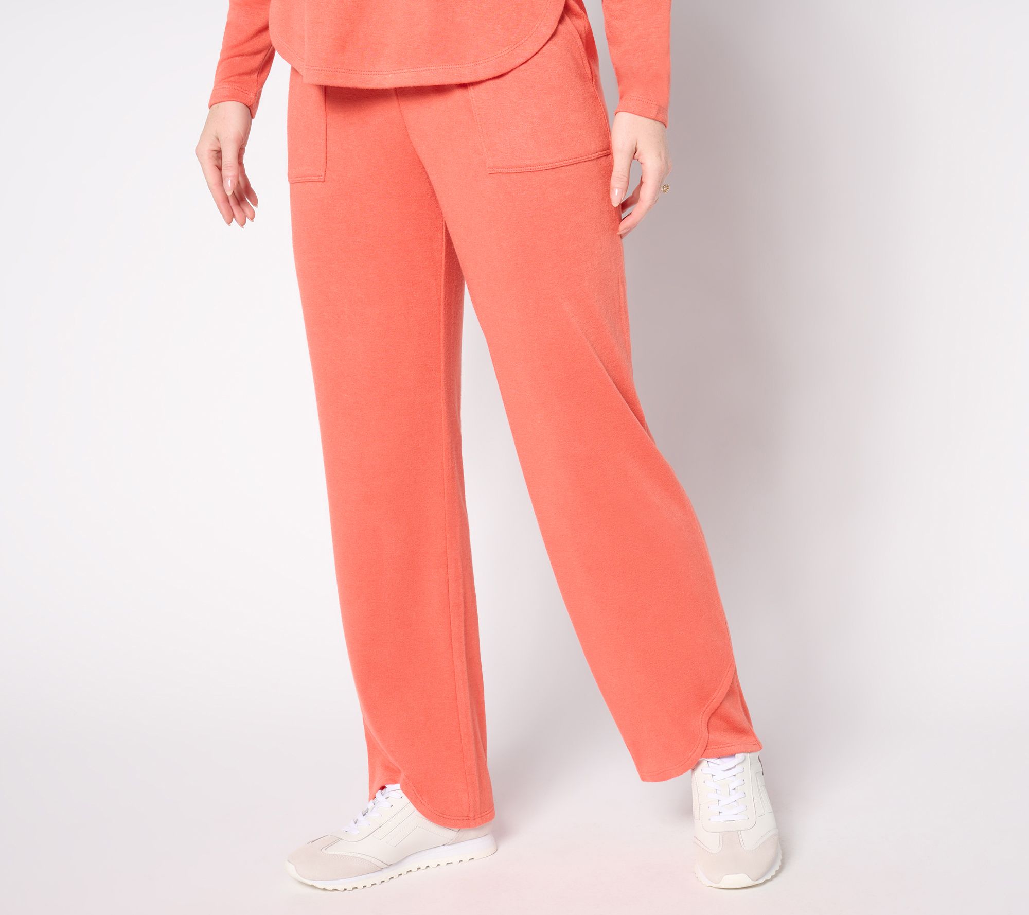 "As Is" AnyBody Regular Plush Knit Tulip Hem Pants with Pockets