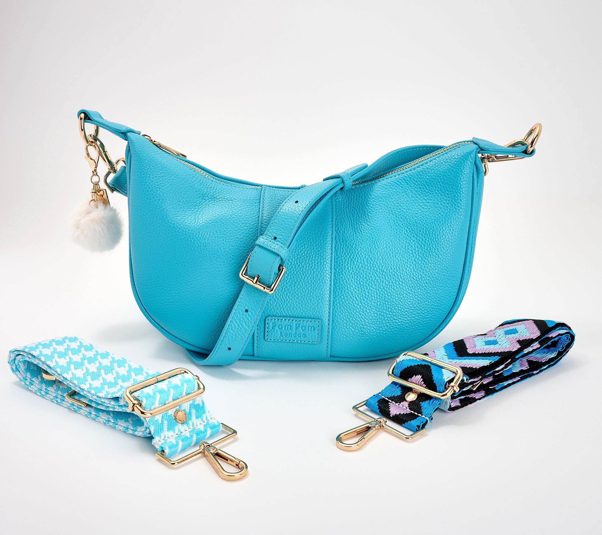 Pom Pom London Leather Sutton Crescent Crossbody