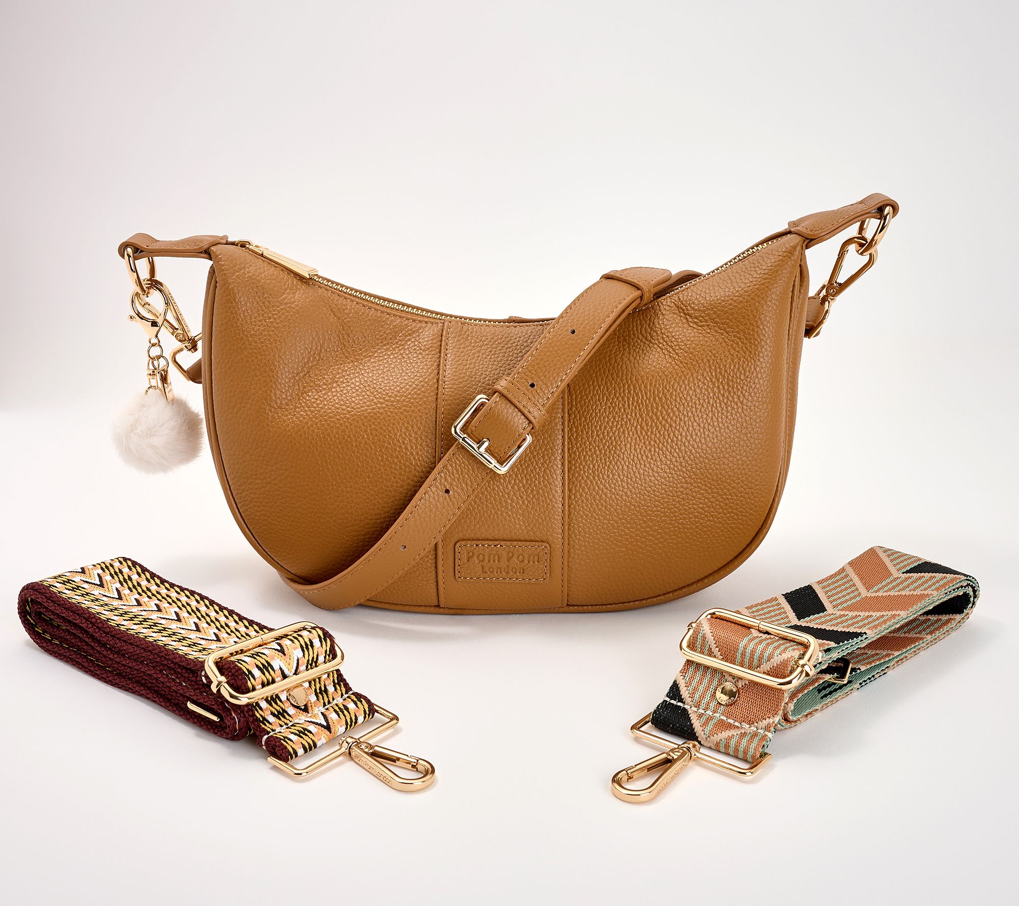 Pom Pom London Leather Sutton Crescent Crossbody