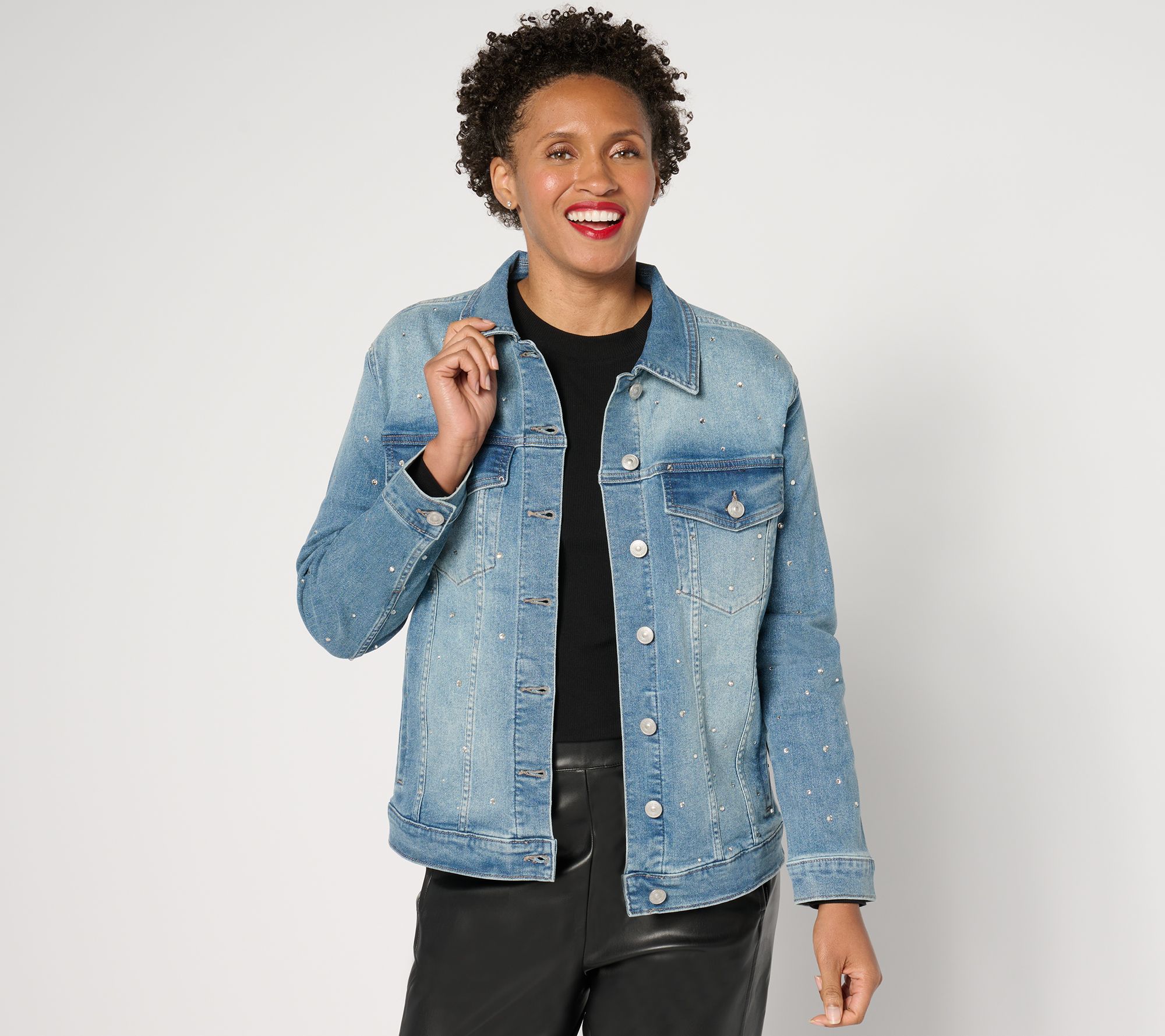 "As Is" nicole by Nicole Miller Boyfriend Denim Jacket- Indigo