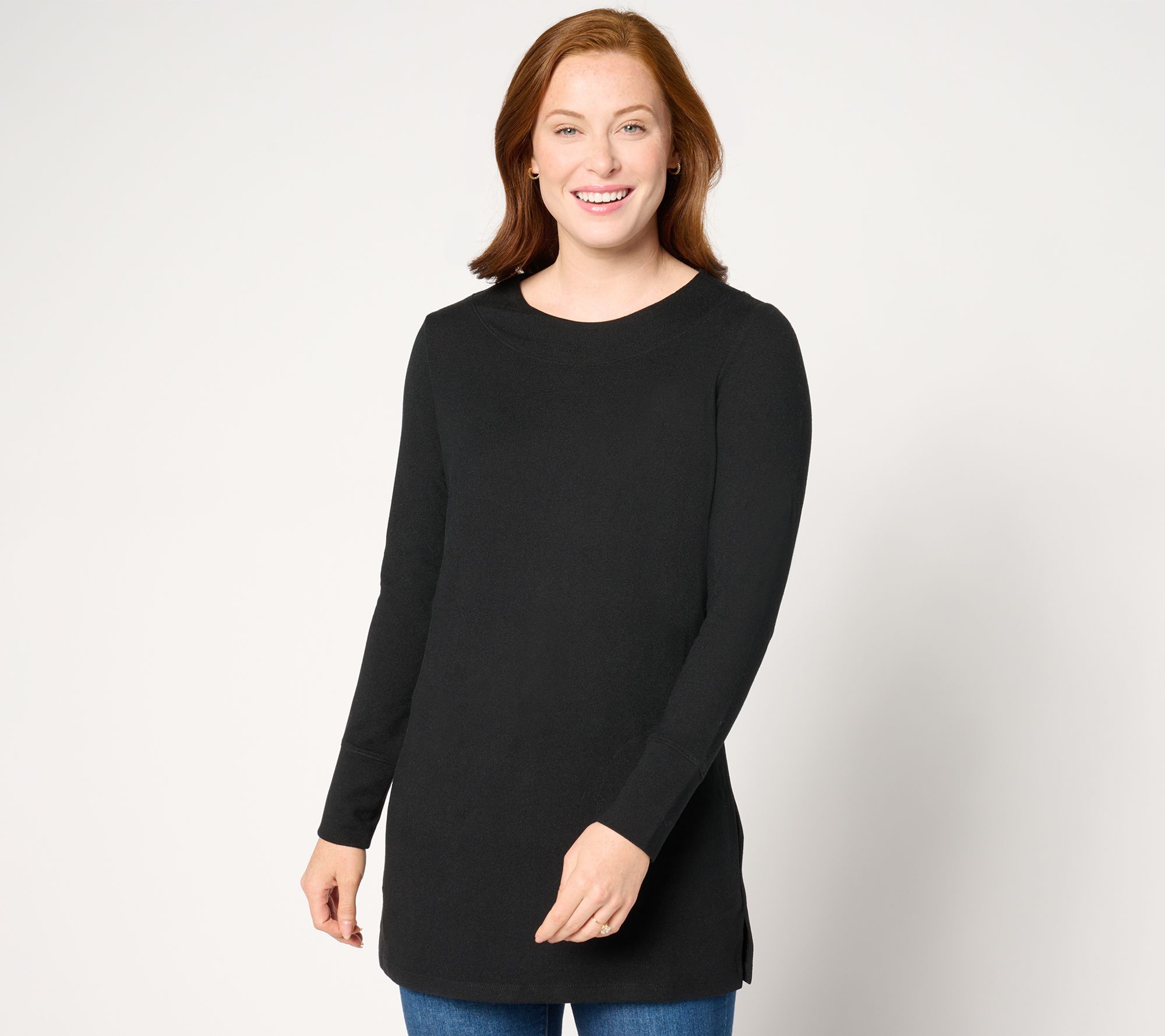 "As Is" Denim & Co. Essentials Regular Heavenly Jersey Tunic