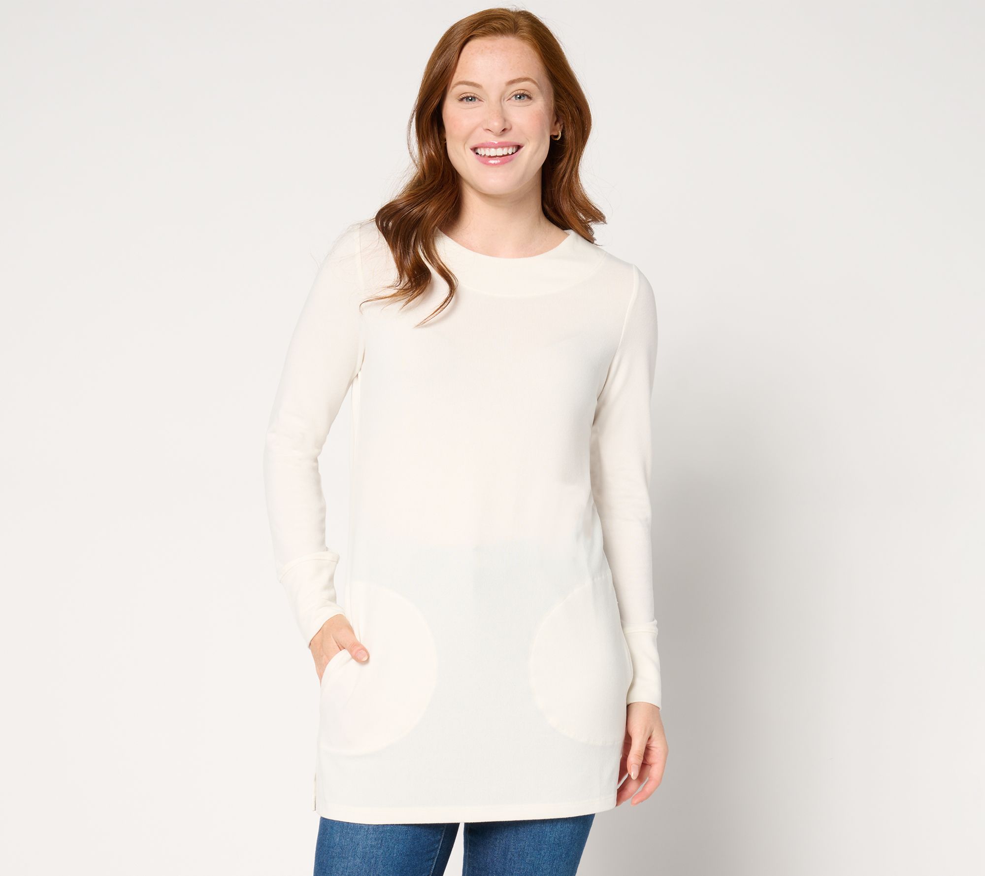 "As Is" Denim & Co. Essentials Regular Heavenly Jersey Tunic