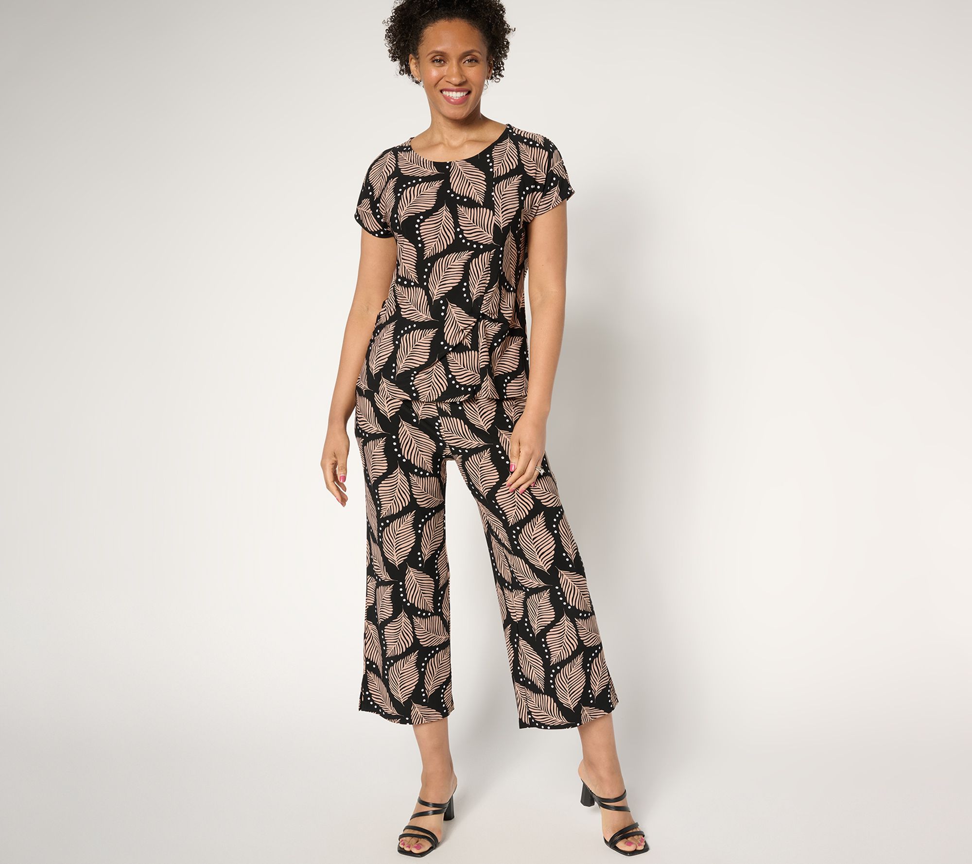 Attitudes by Renee Petite Como Jersey Top and Pant Set