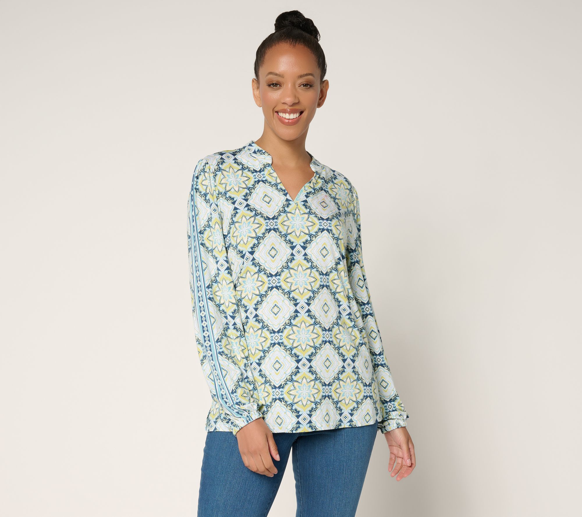 Belle Boho by Kim Gravel Rayon Spandex Southern Star Border Top