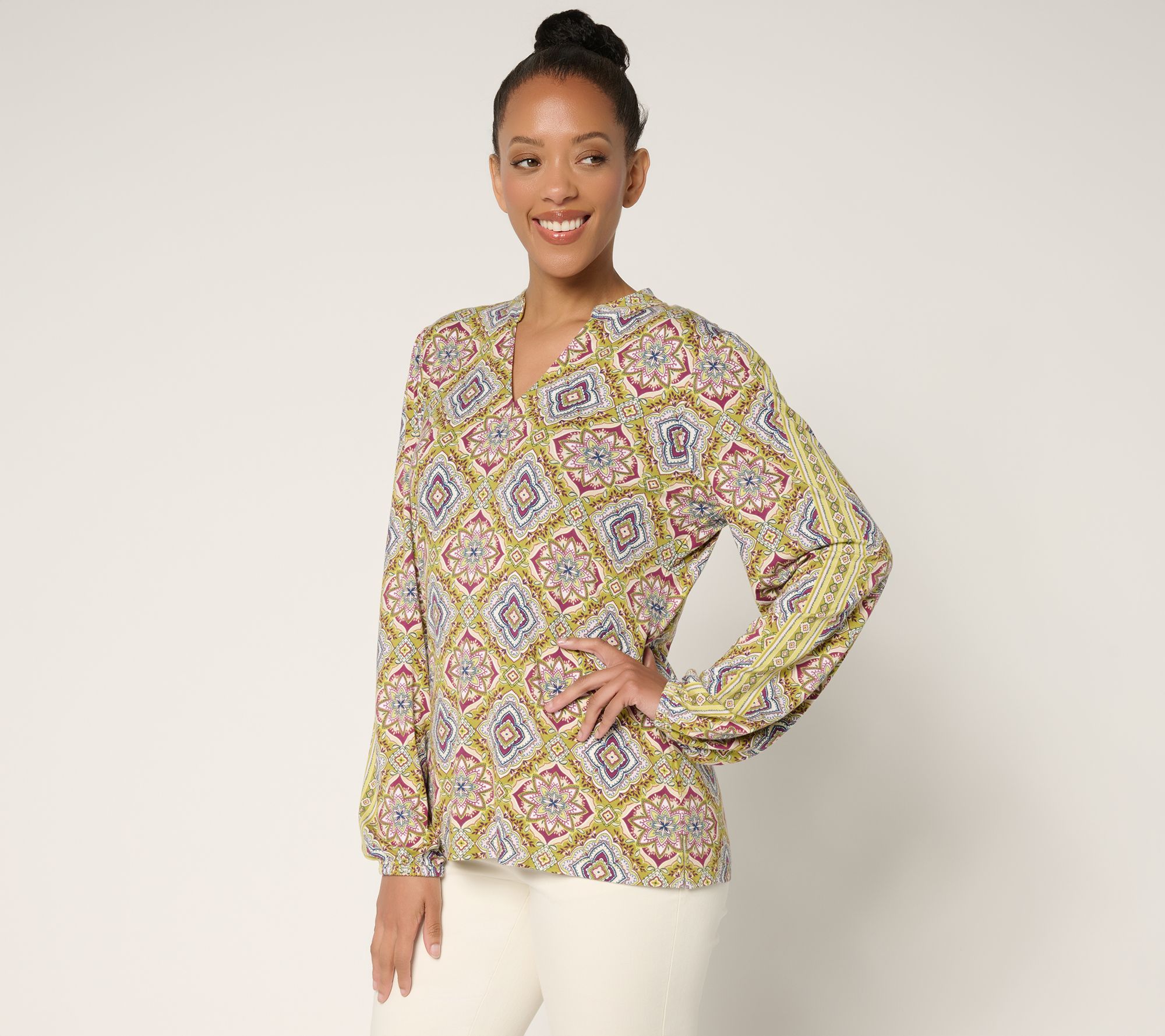 Belle Boho by Kim Gravel Rayon Spandex Southern Star Border Top