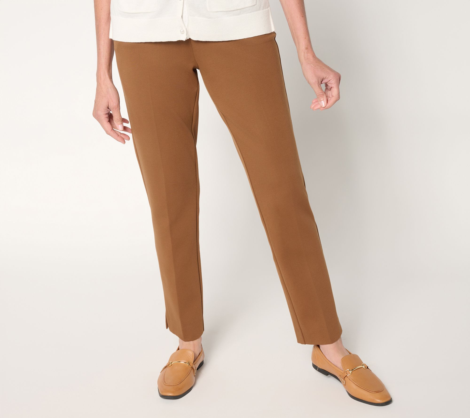 Susan Graver Every Day Petite Smart Ponte 350 Slim Ankle Pants