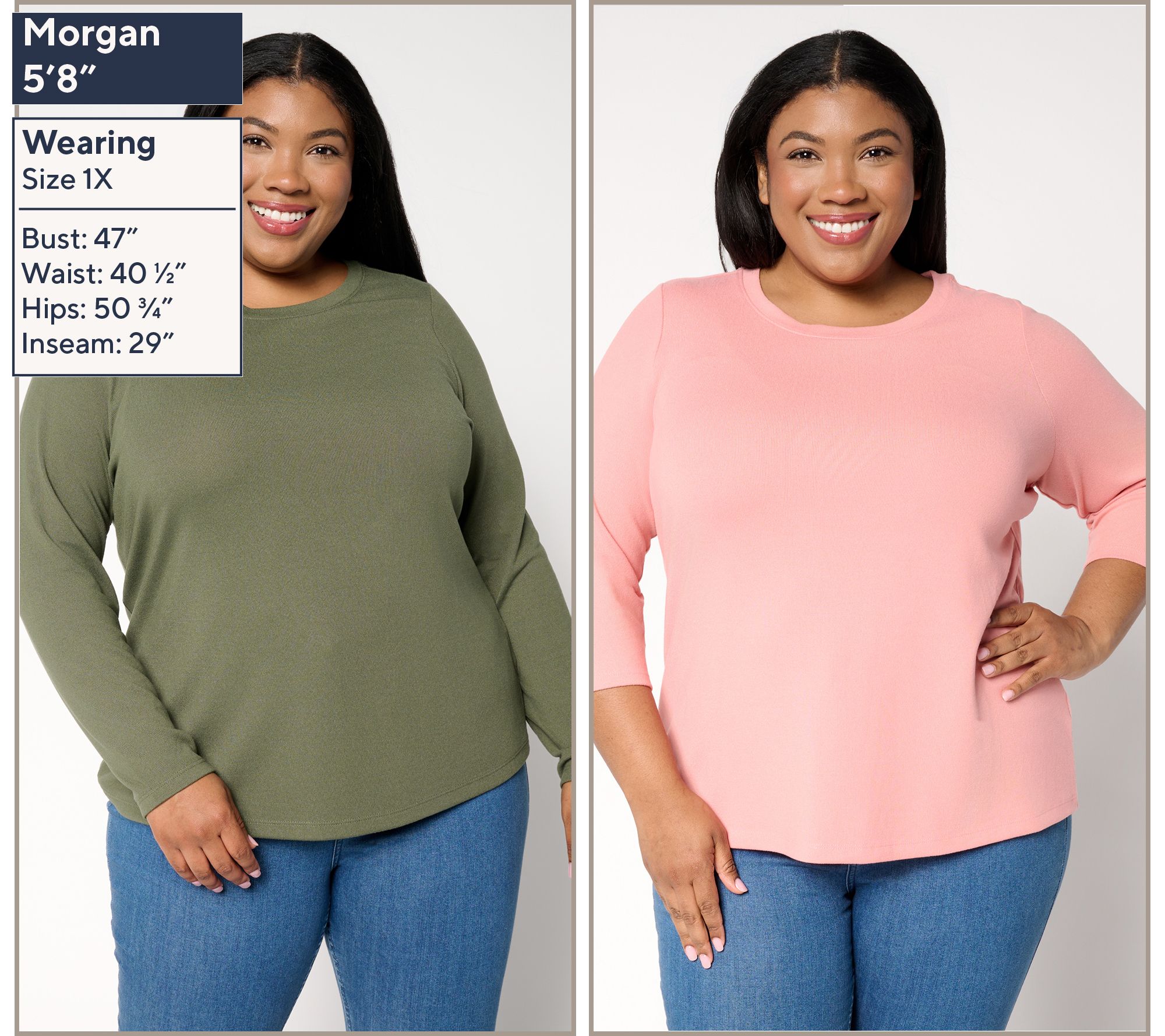 Denim & Co. Essentials Heavenly Jersey Variety 2-Pack Round Neck