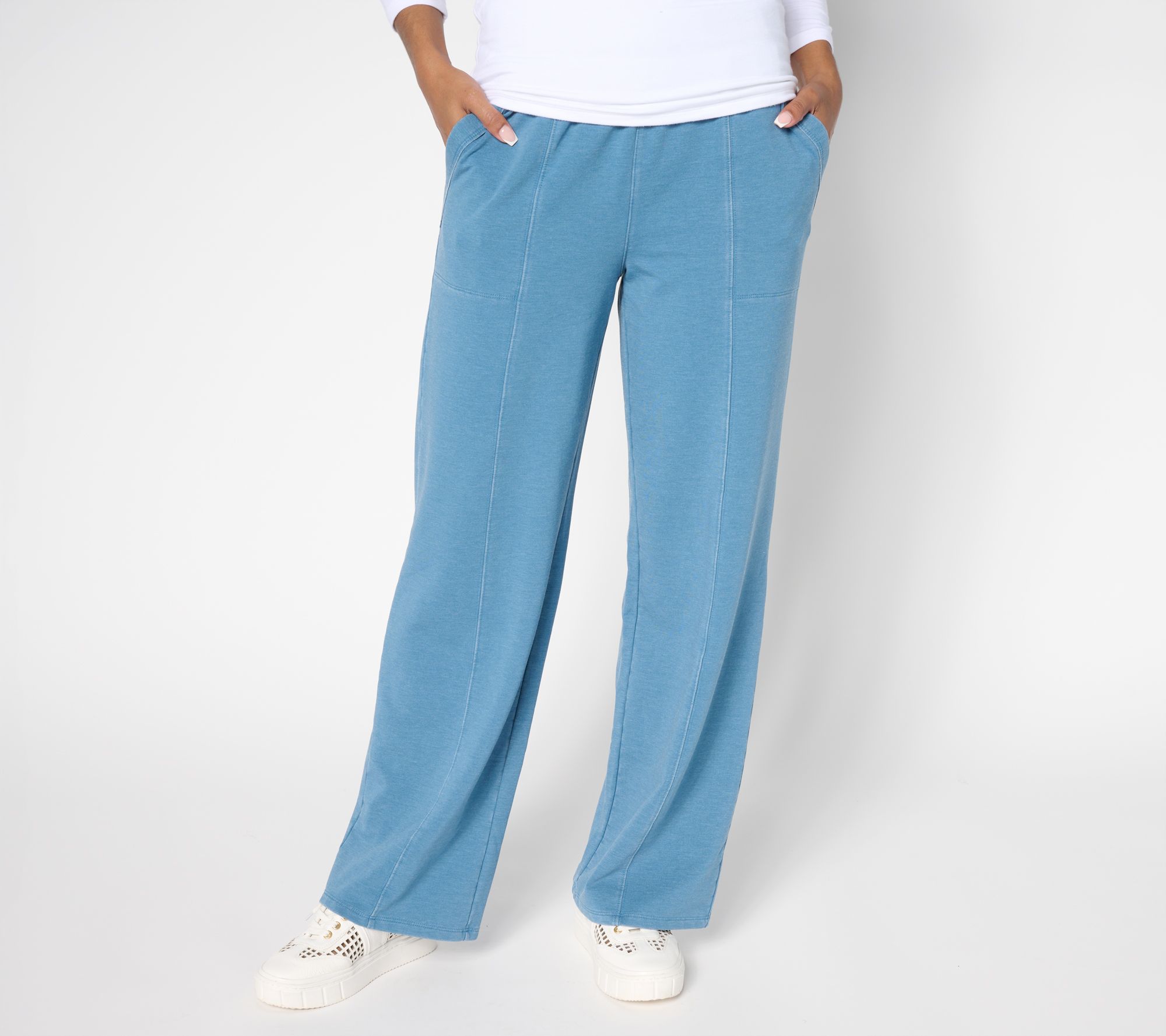 LOGO by Lori Goldstein Regular Full Length Pull On Knit Pants