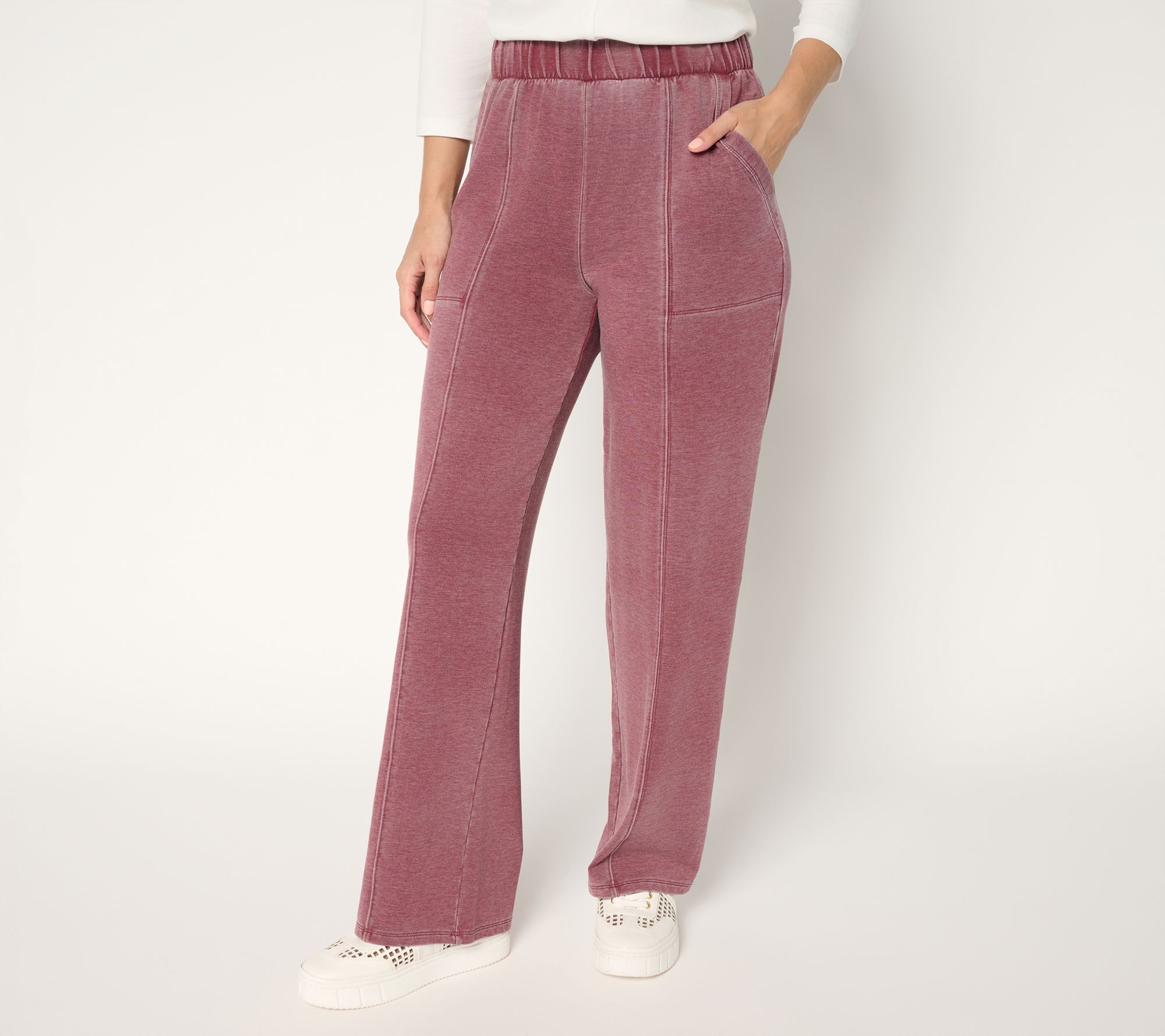 LOGO by Lori Goldstein Regular Full Length Pull On Knit Pants