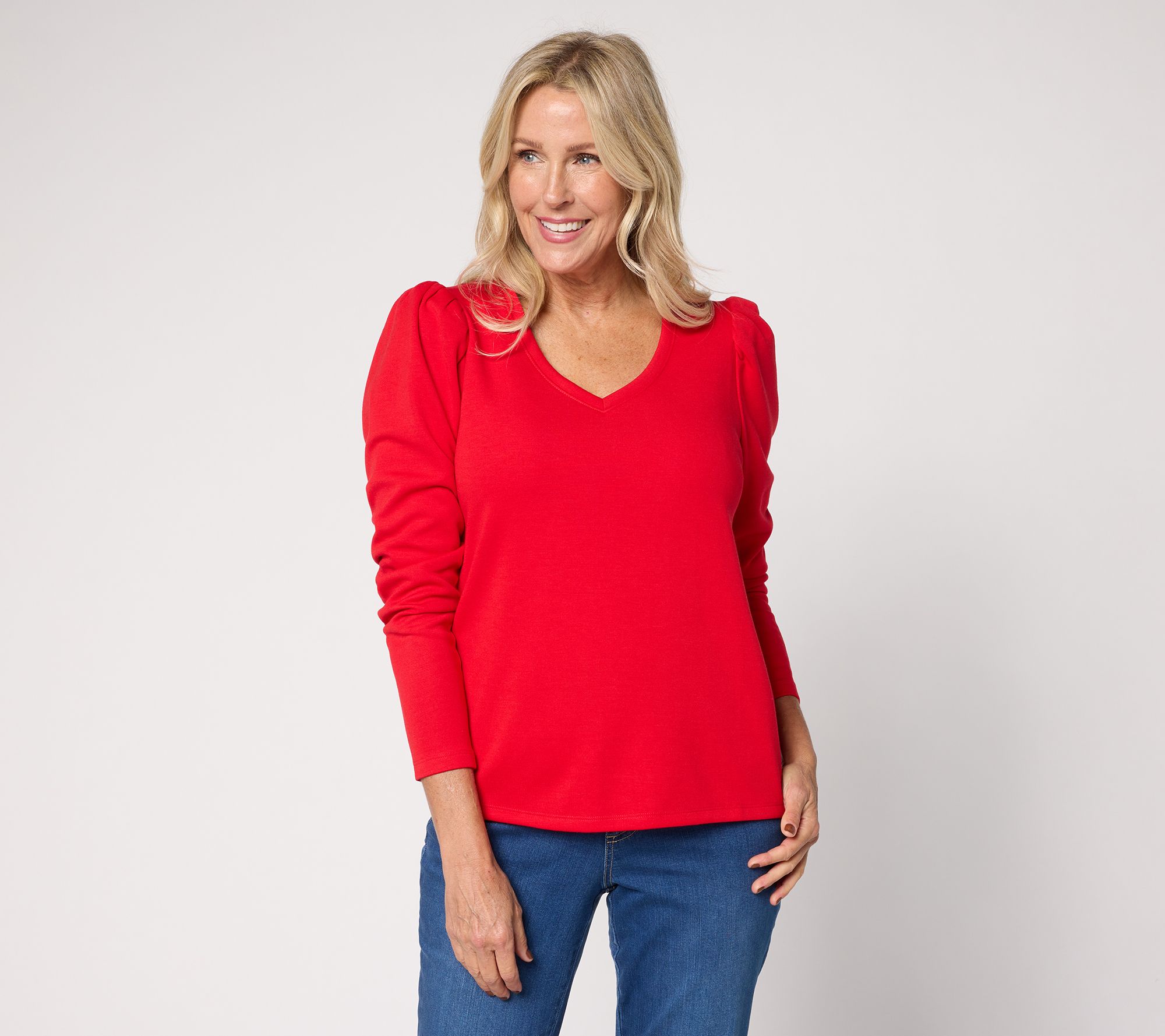 Mally Roncal V-Neck Knit Scarlett Top - QVC.com
