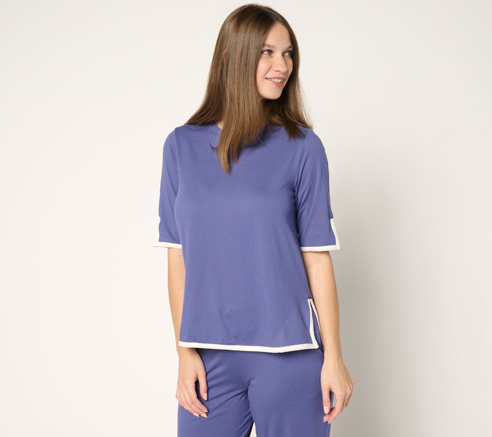 "As Is" Cuddl Duds Flexwear Color Accent Tee