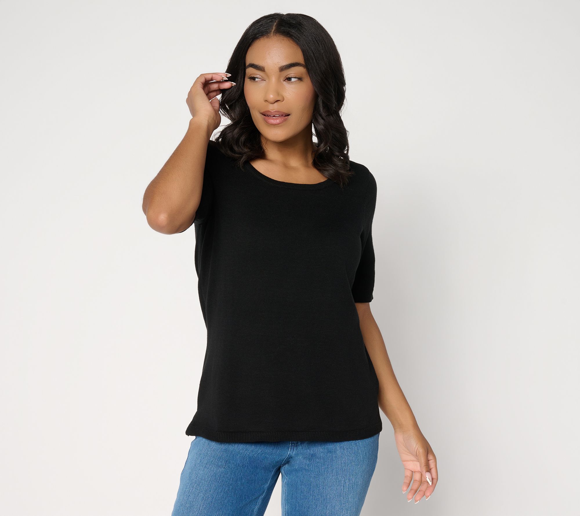 Belle by Kim Gravel Dare to Be Bold Elbow-Sleeve Sweater