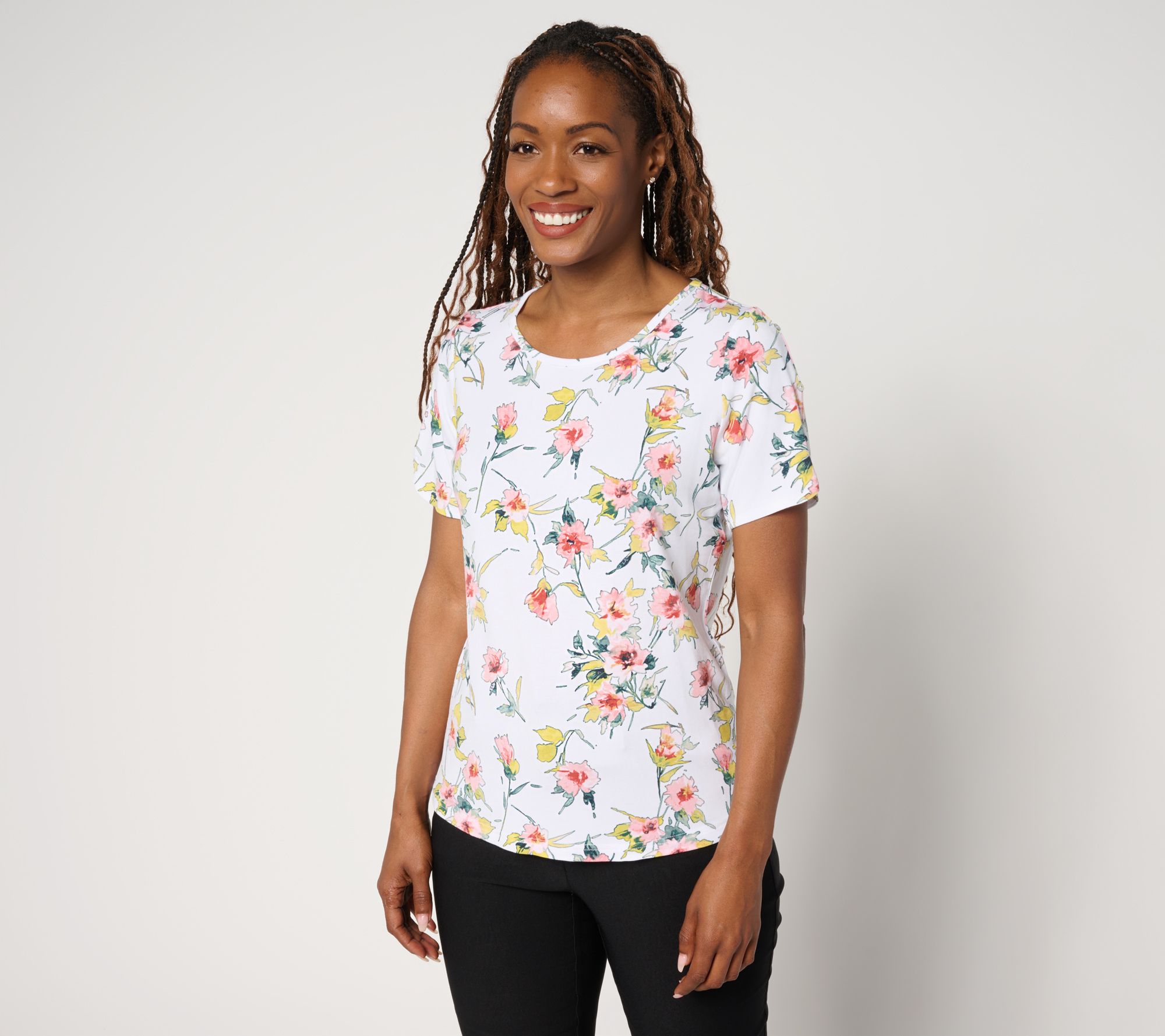 "As Is" nicole by Nicole Miller Short Sleeve Crew Neck T-Shirt