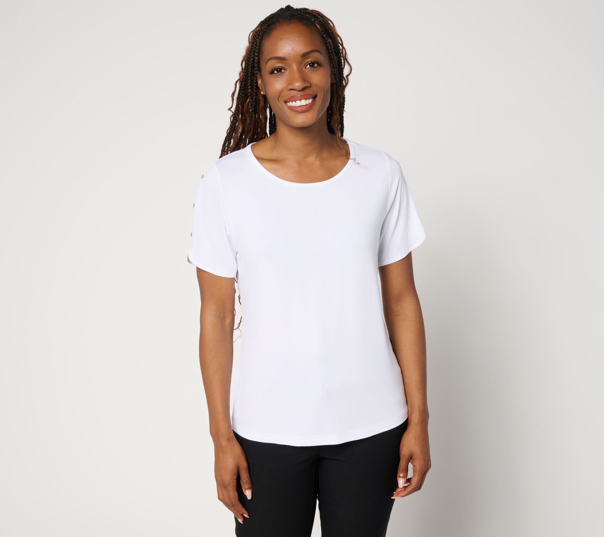 "As Is" nicole by Nicole Miller Short Sleeve Crew Neck T-Shirt