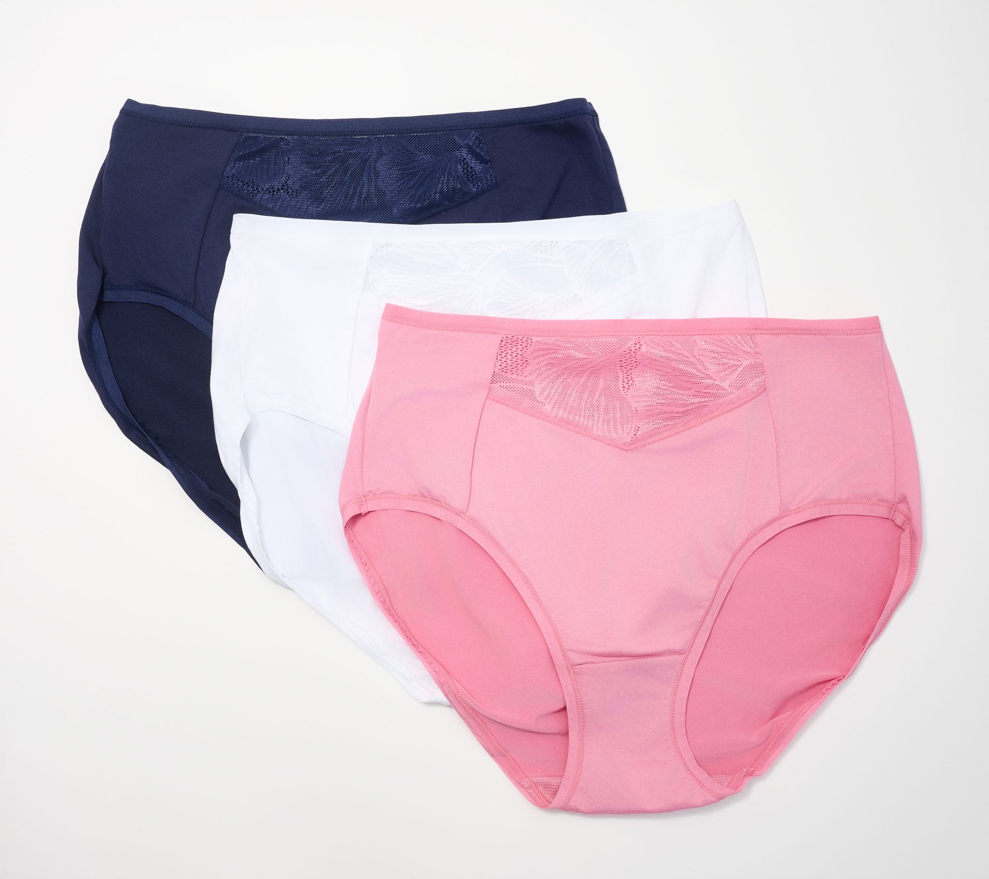 Breezies Fan Lace Hi Cut Panty Set of 3