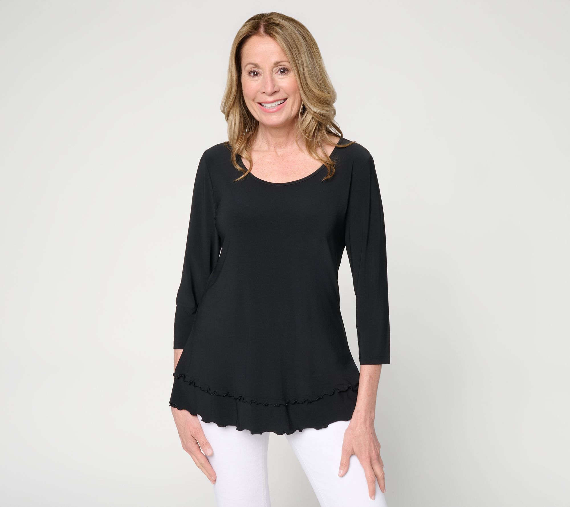 Attitudes by Renee Fit and Flare Layered Top