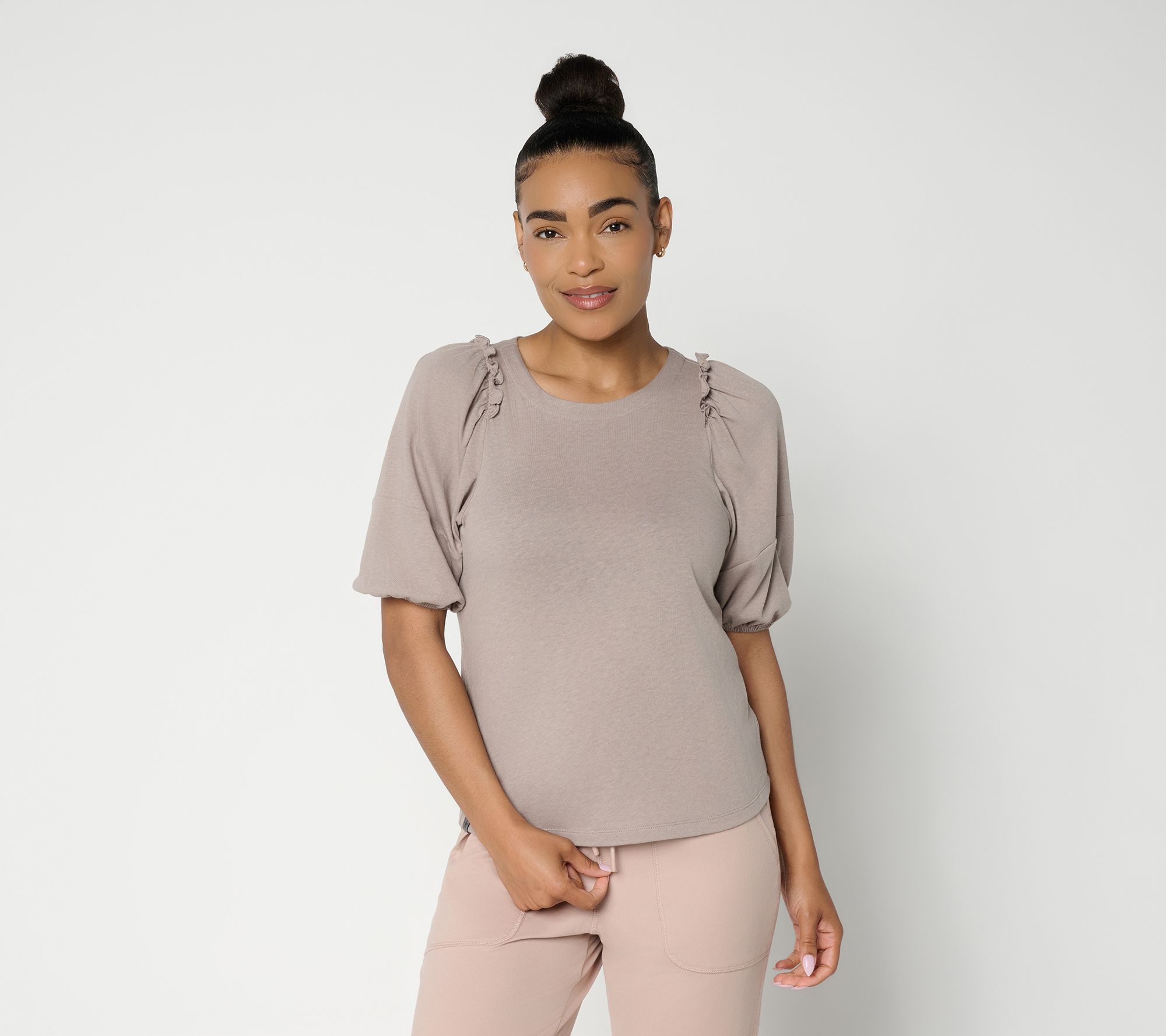 Barefoot Dreams Slub Jersey Puff Sleeve Tee