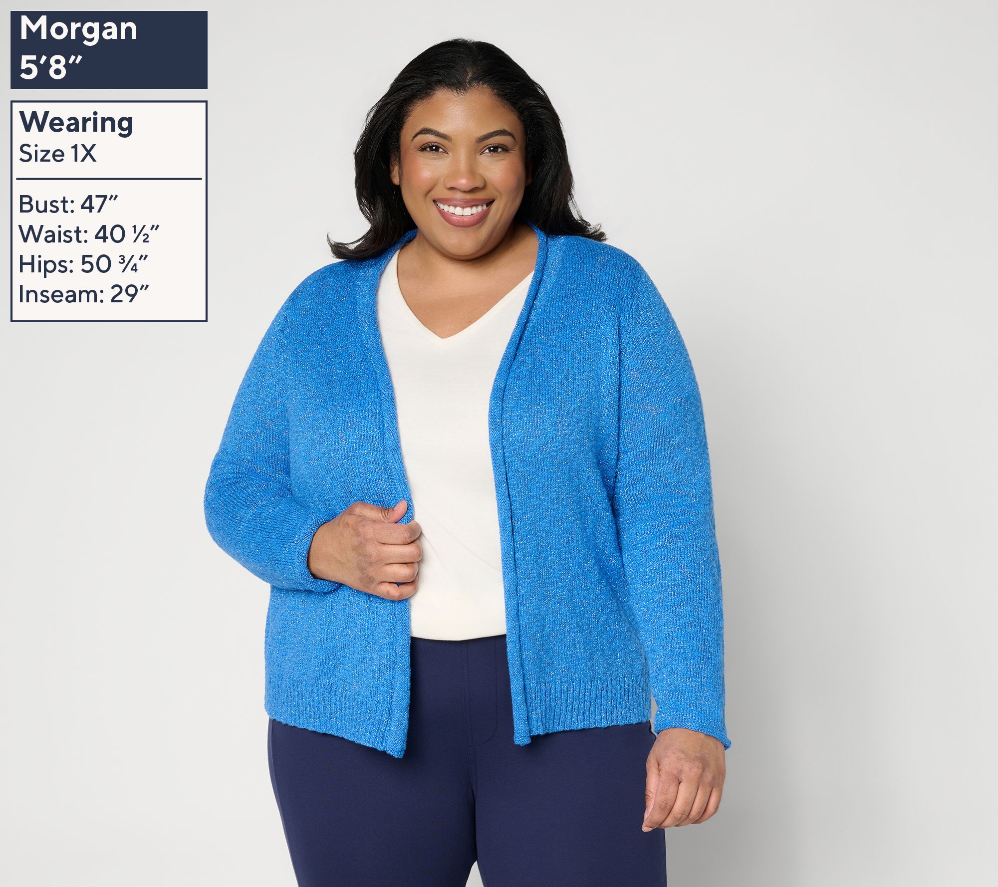 Belle by Kim Gravel Cotton Blend Sweater Slub Cropped Cardigan