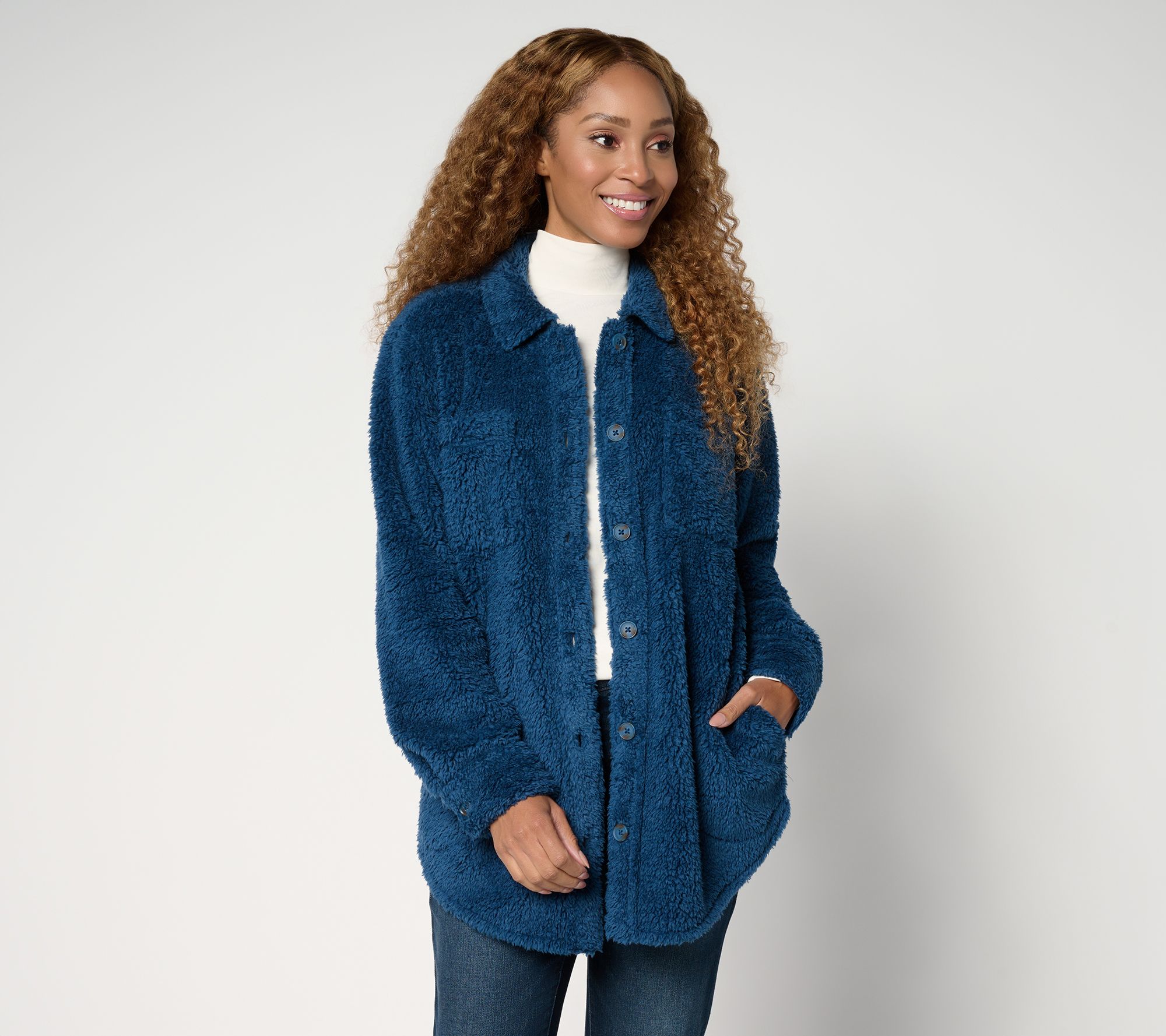 "As Is" Belle by Kim Gravel Petite SophisticChic Sherpa Shacket