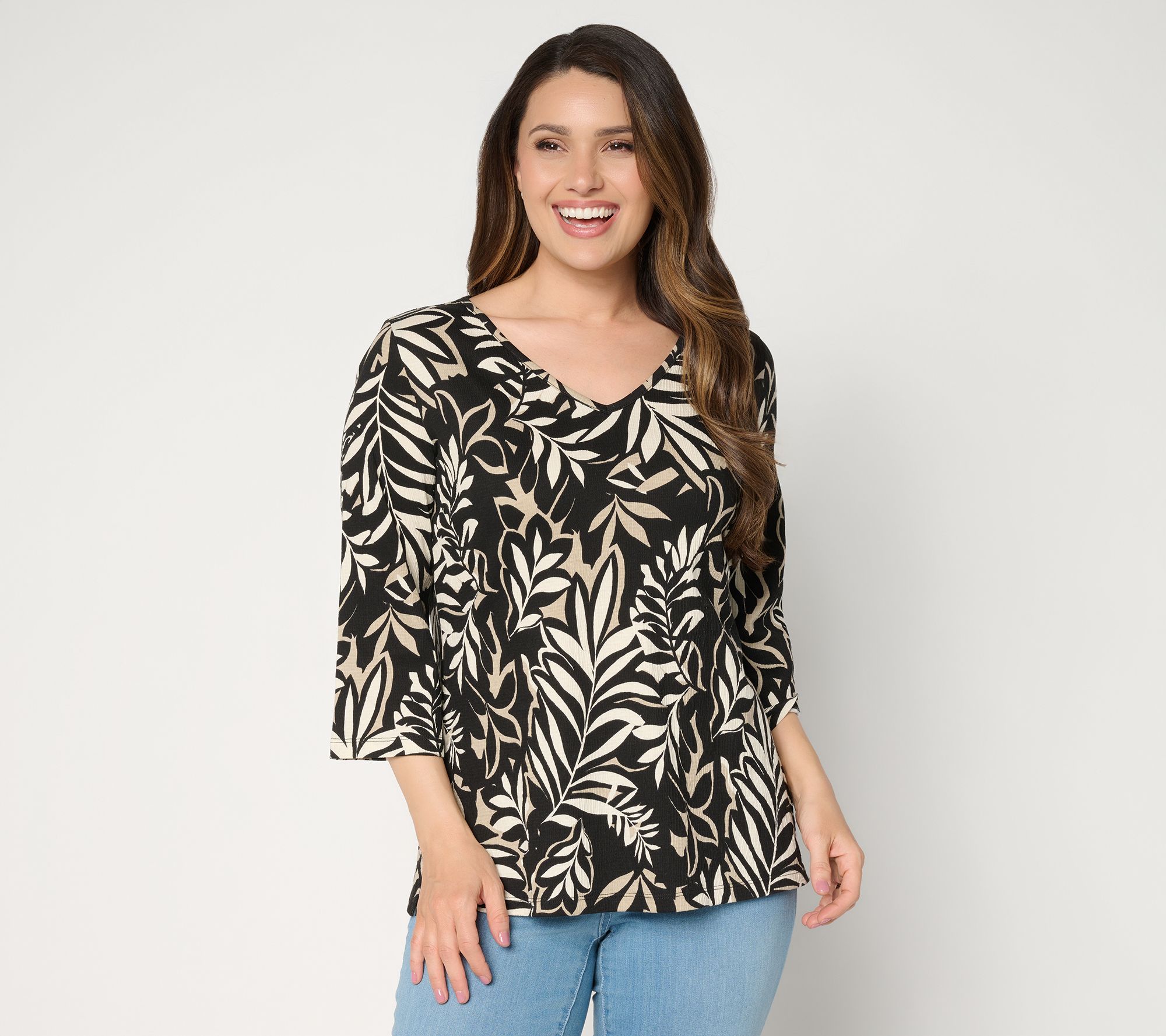 Belle by Kim Gravel Packabelle Slay the Vacay 3/4 Sleeve Top