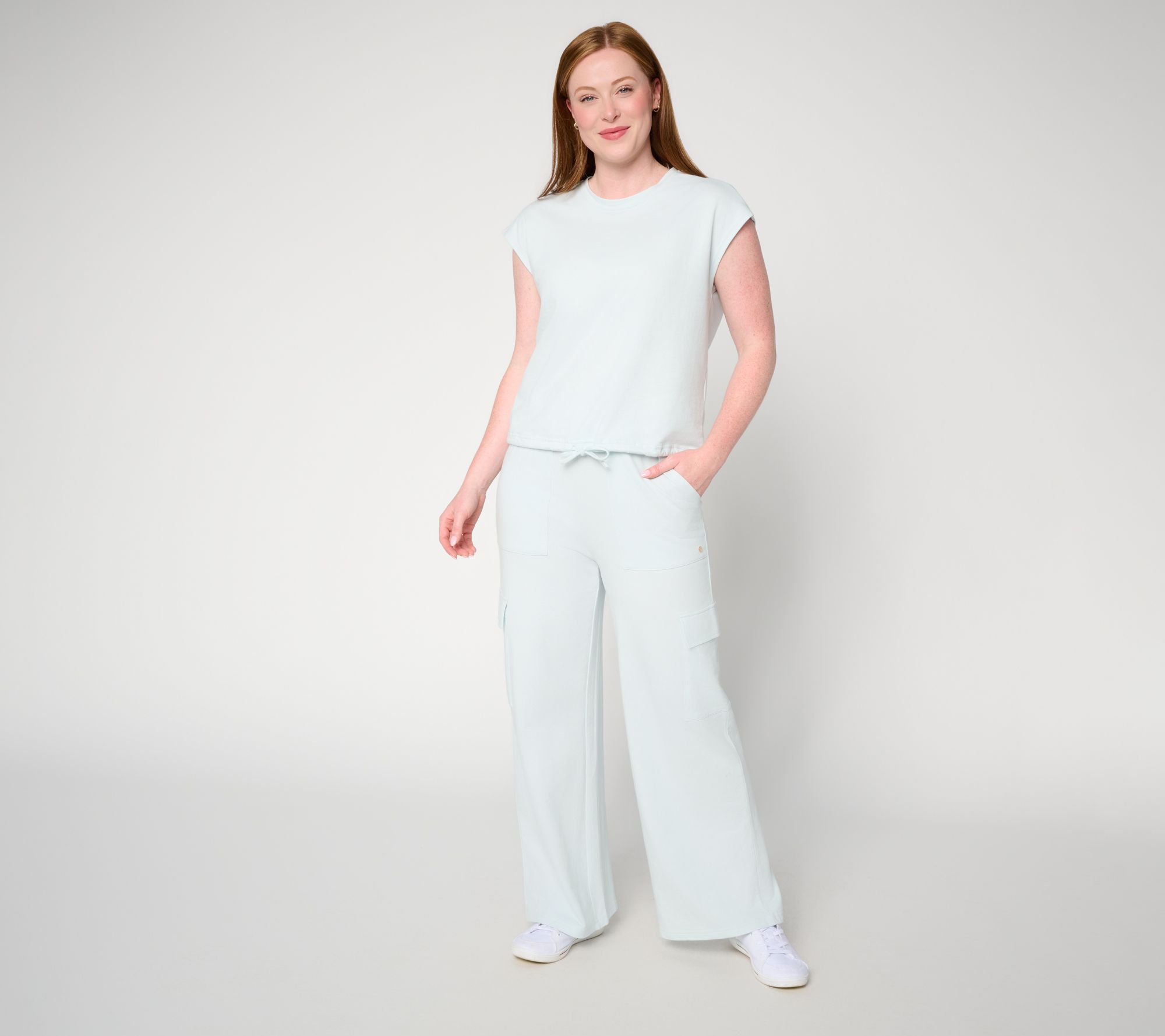 Lattelove French Terry Cap Sleeve & Cargo Pant Set