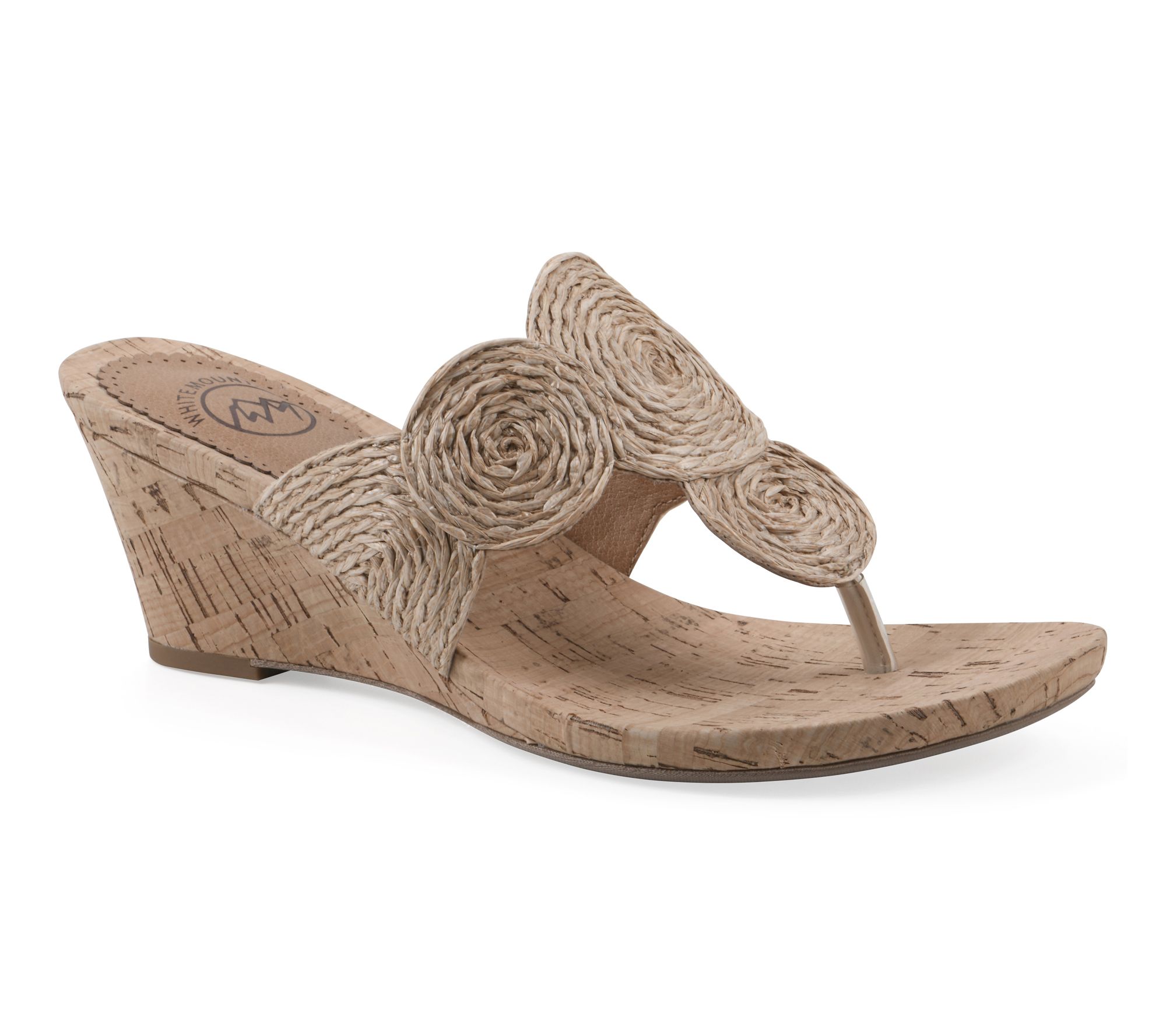 White Mountain Heeled Thong Sandals - Affogato
