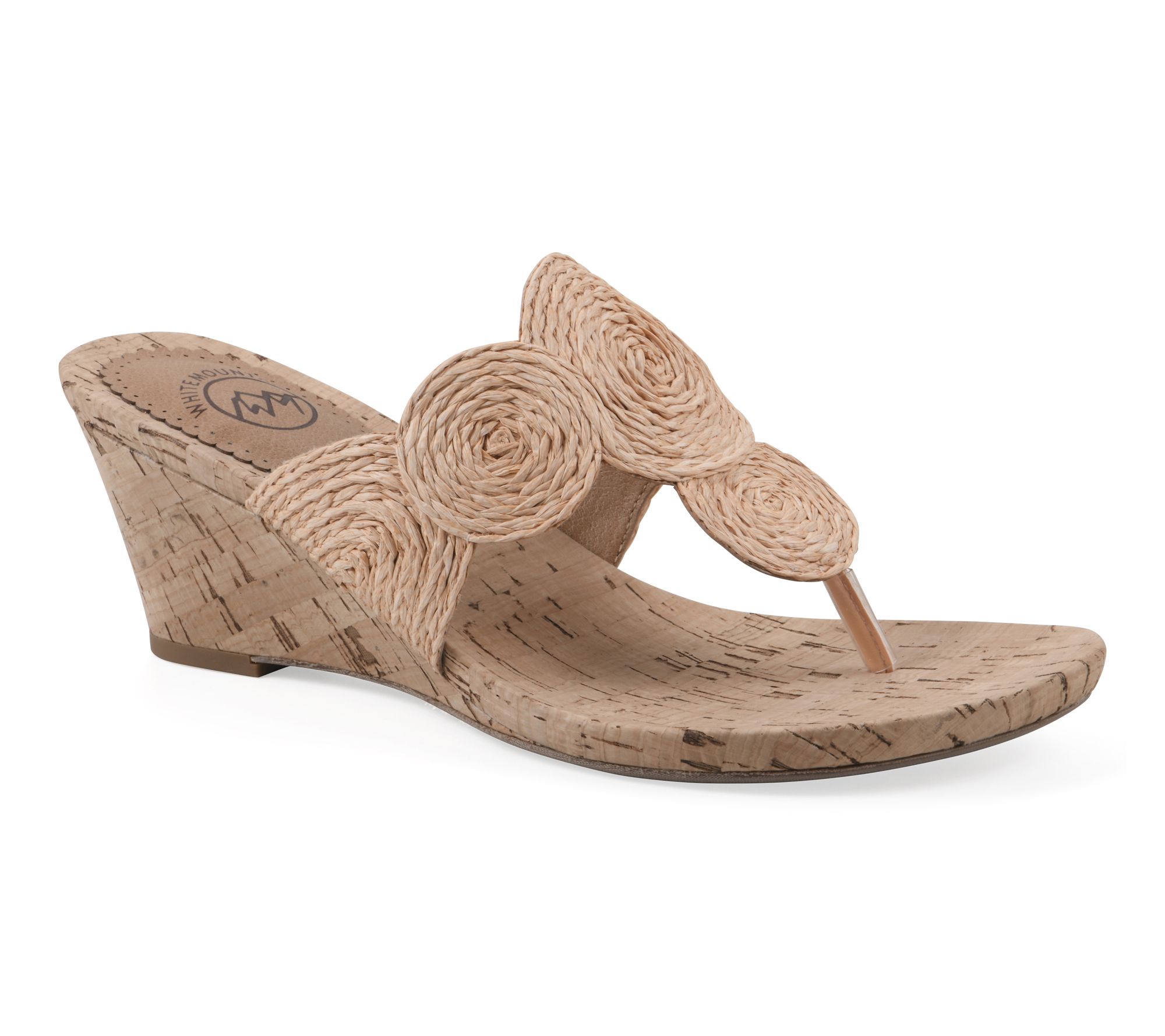 White Mountain Heeled Thong Sandals - Affogato