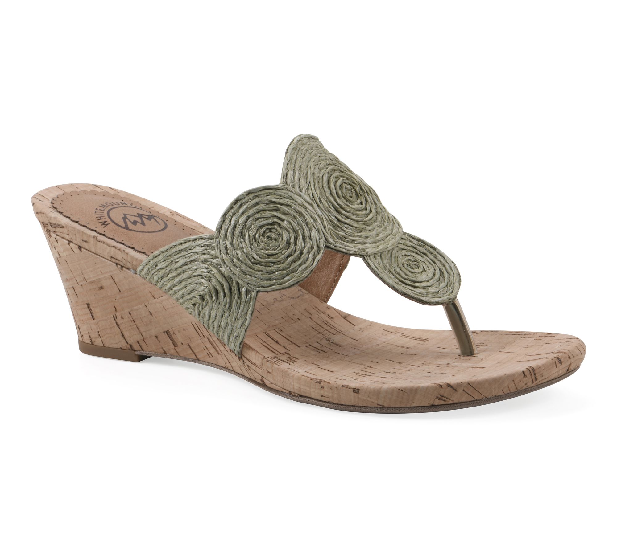 White Mountain Heeled Thong Sandals - Affogato