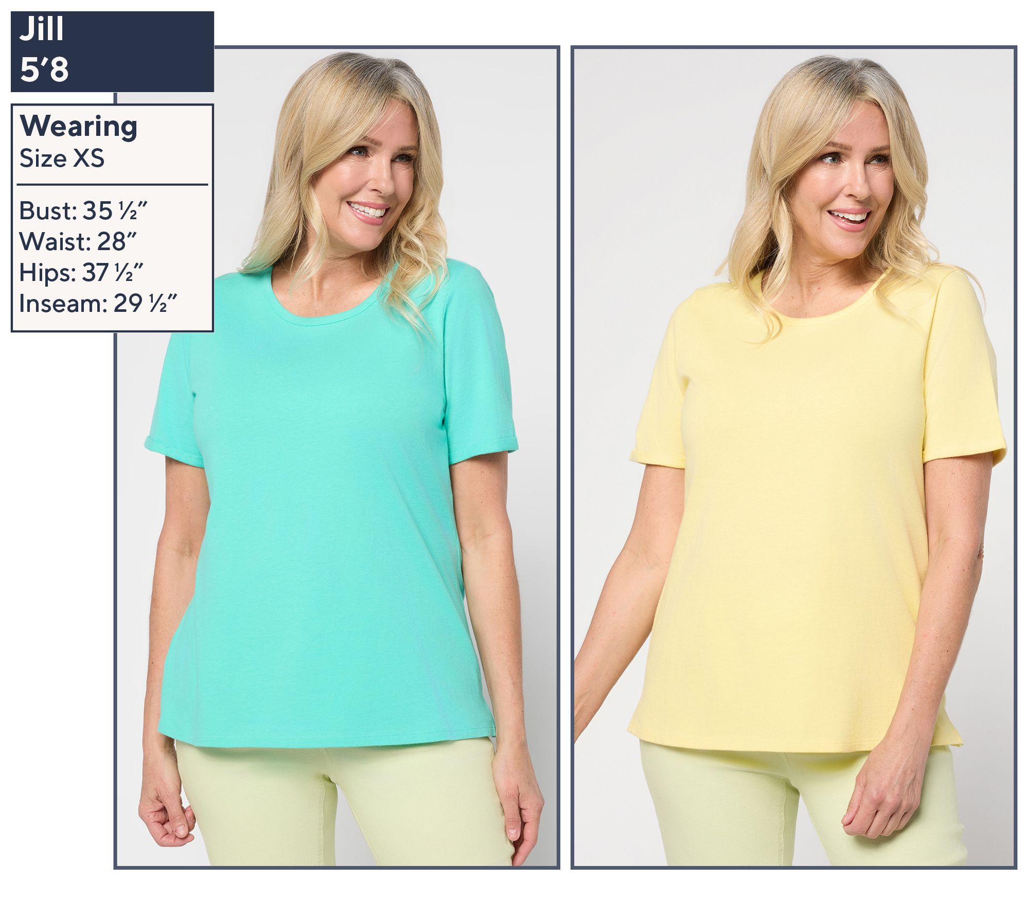 Denim & Co. Essentials True Cotton 2 Pack Short Sleeve Tops - QVC.com