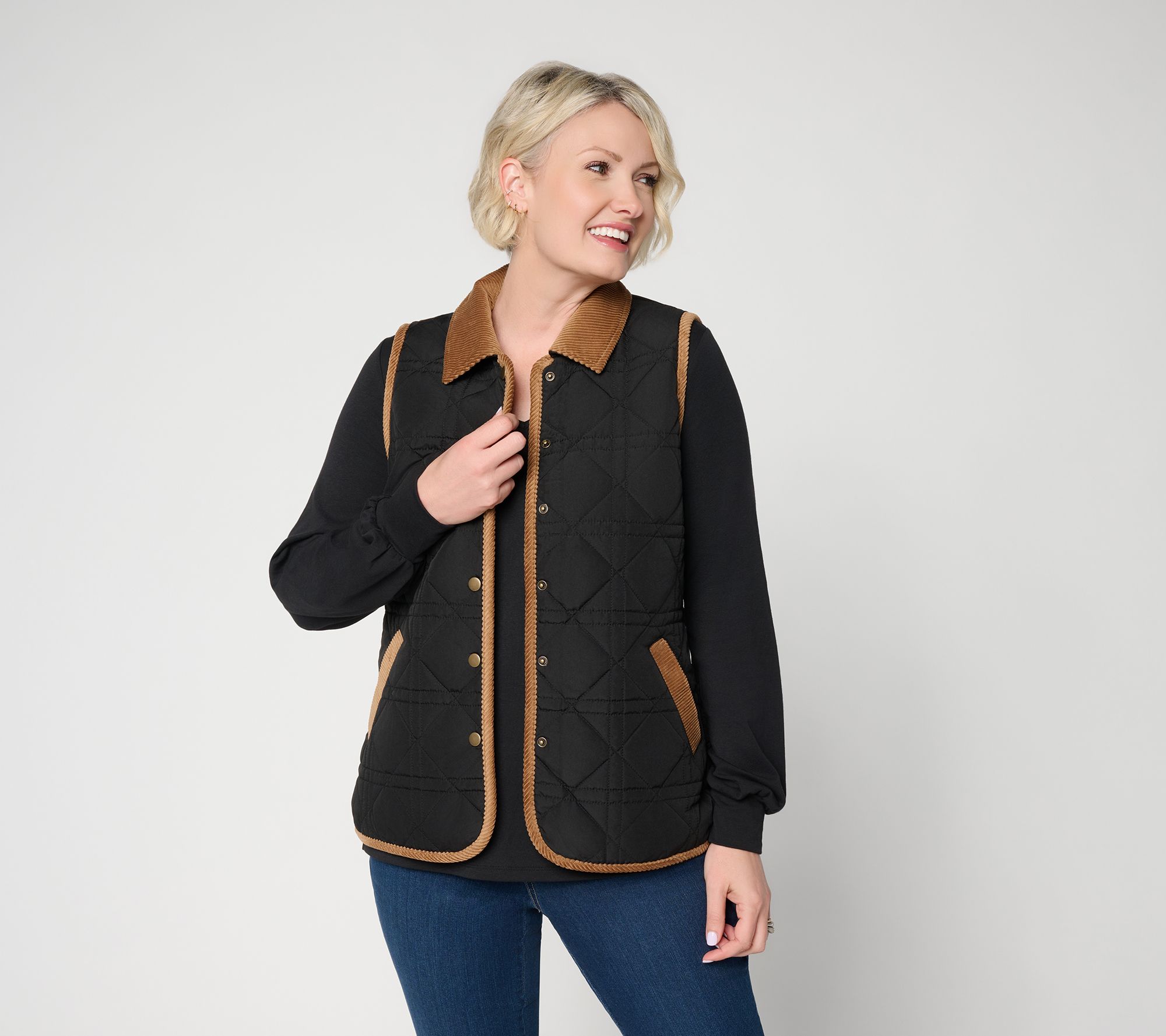 Belle by Kim Gravel Timberline Vest with Corduroy Collar