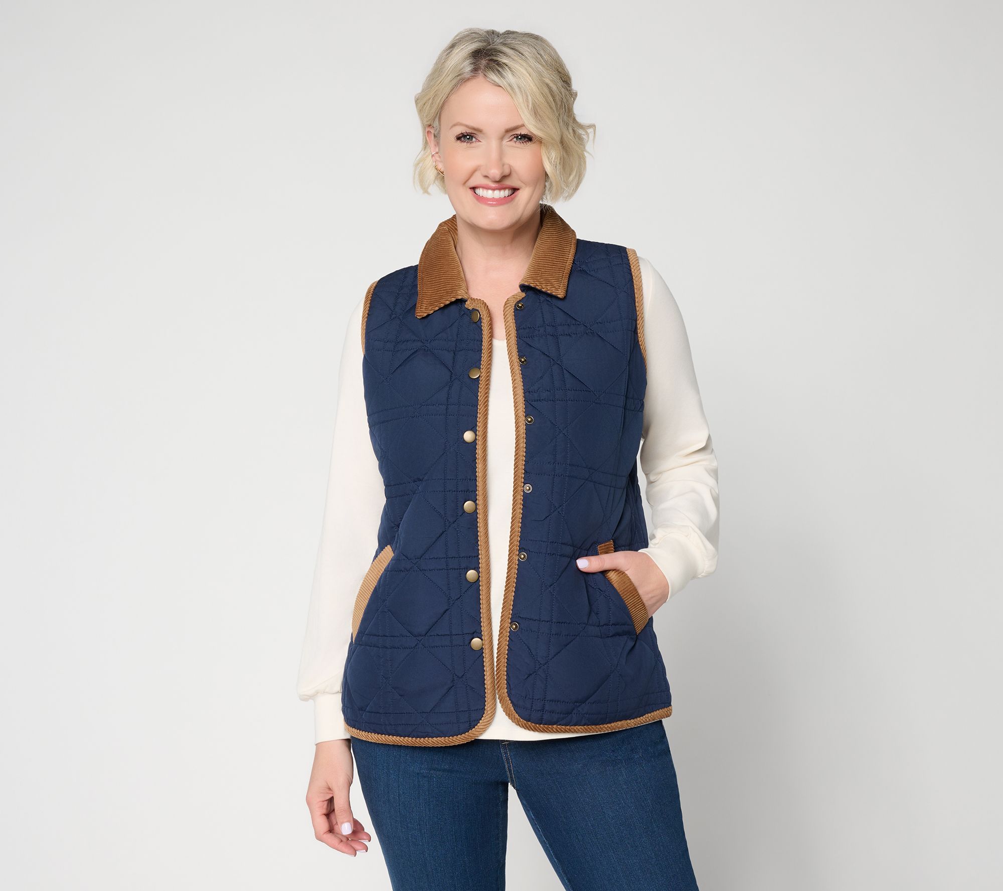 Belle by Kim Gravel Timberline Vest with Corduroy Collar