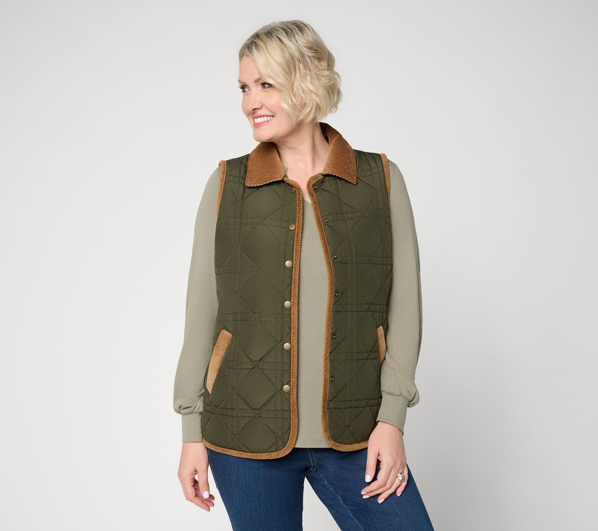 Belle by Kim Gravel Timberline Vest with Corduroy Collar