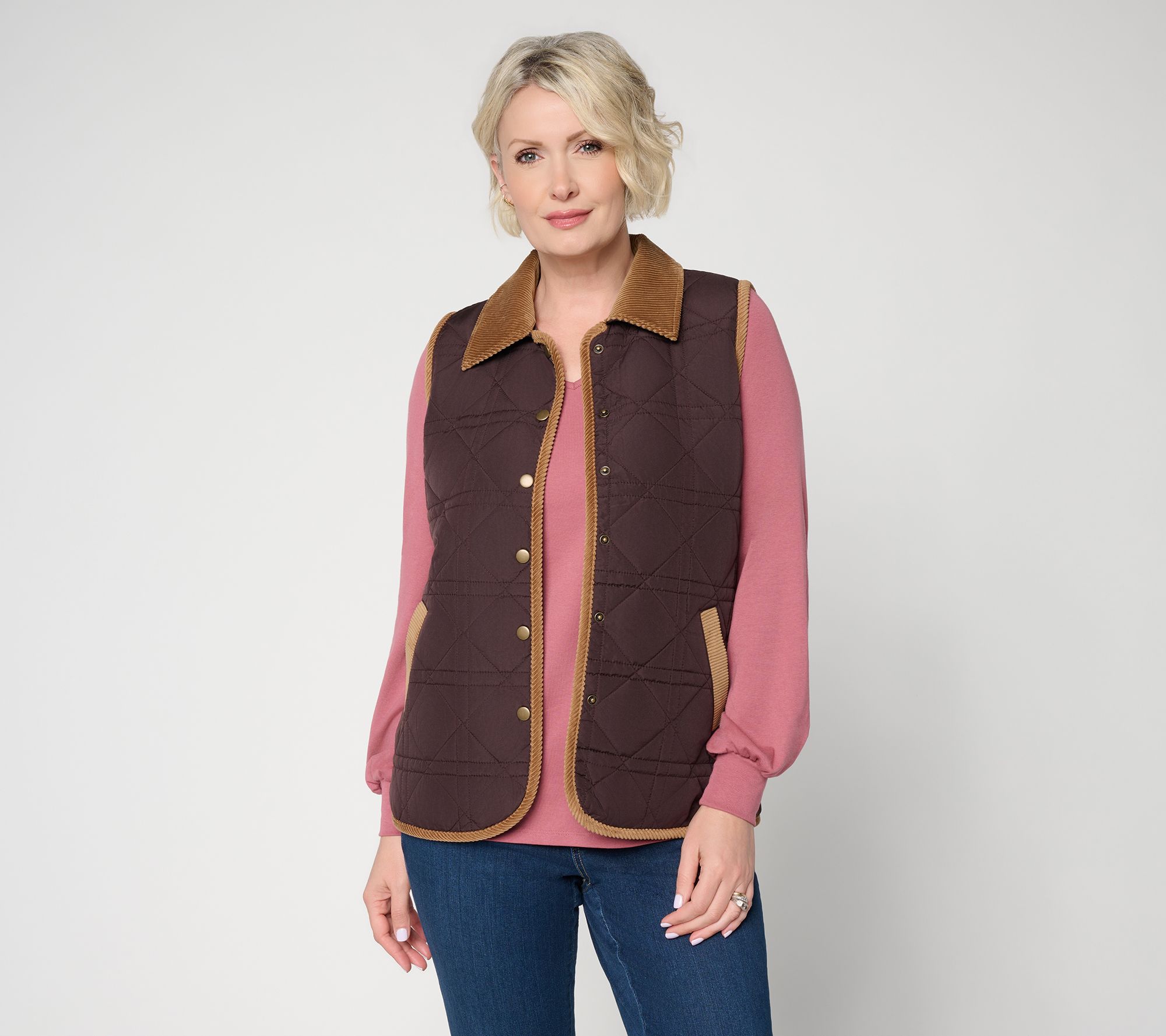 Belle by Kim Gravel Timberline Vest with Corduroy Collar
