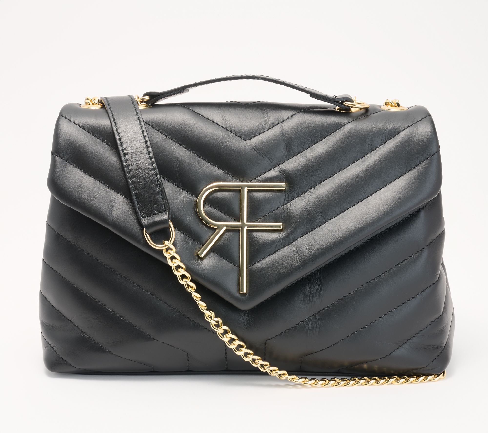 Filomena Amore Lady Venere Leather Monogram Quilted Clutch