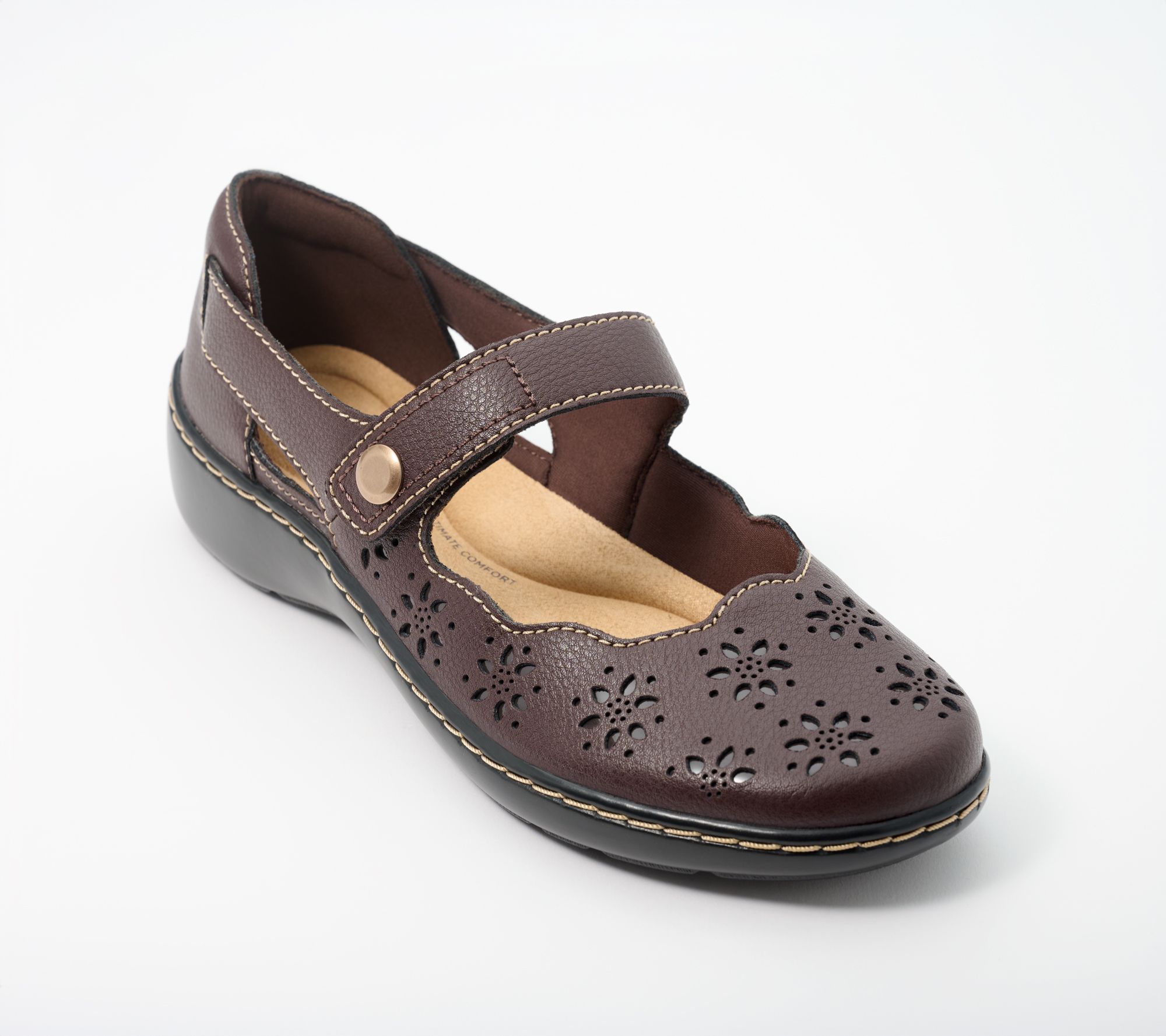  Clarks Collection Leather Mary-Janes -Cora Jane
