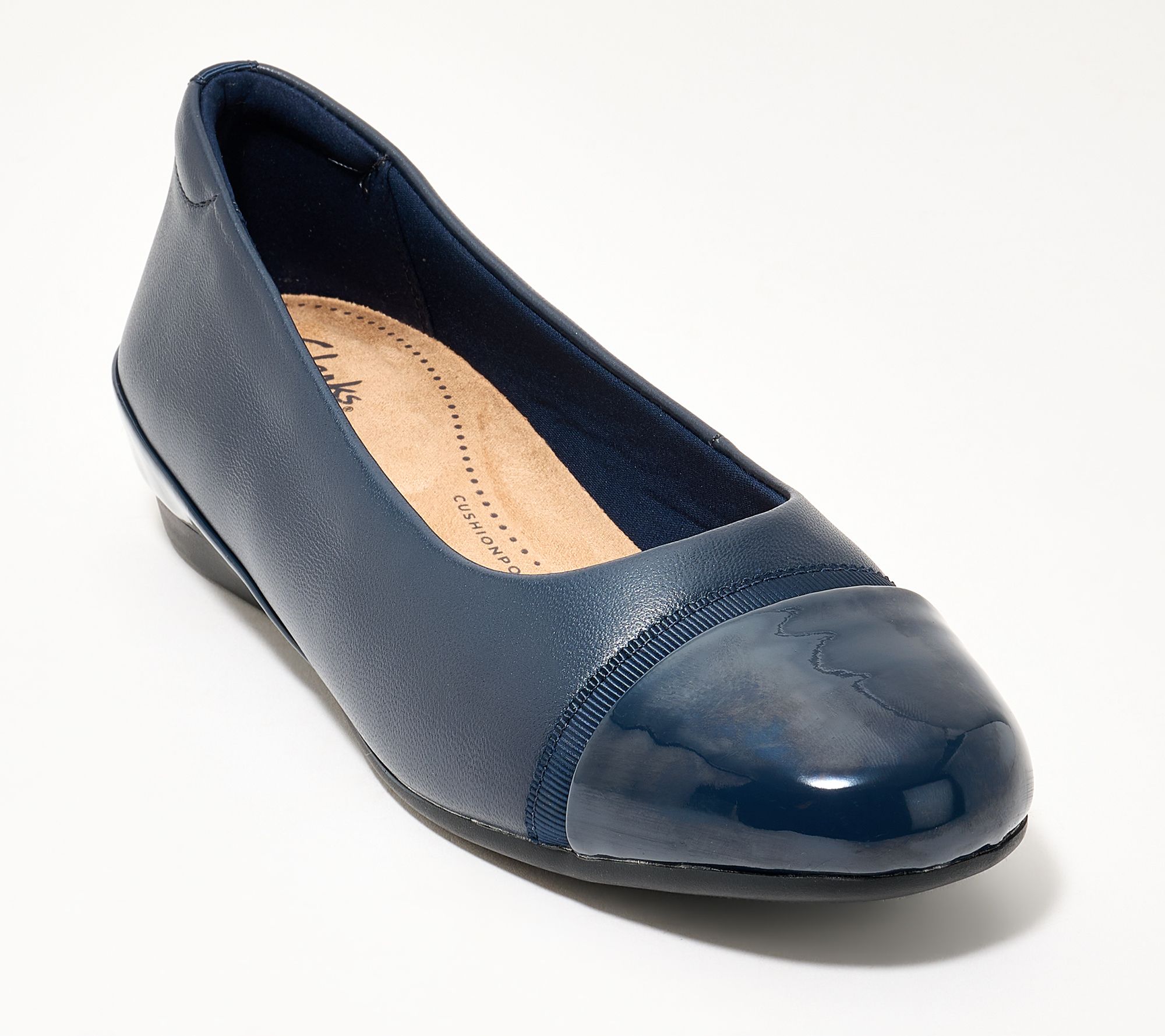  Clarks Collection Leather Flats- Cathrynn Dusk