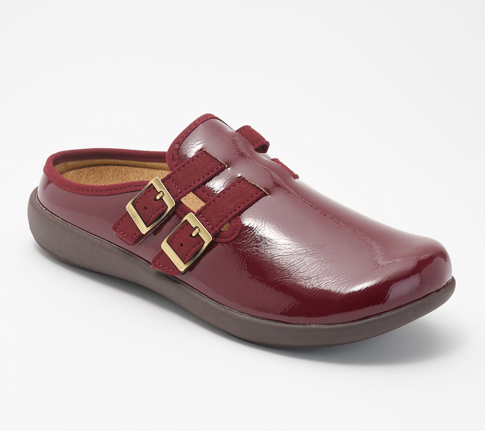  Revitalign Orthotic Buckled Patent Mules - Siesta Sundown