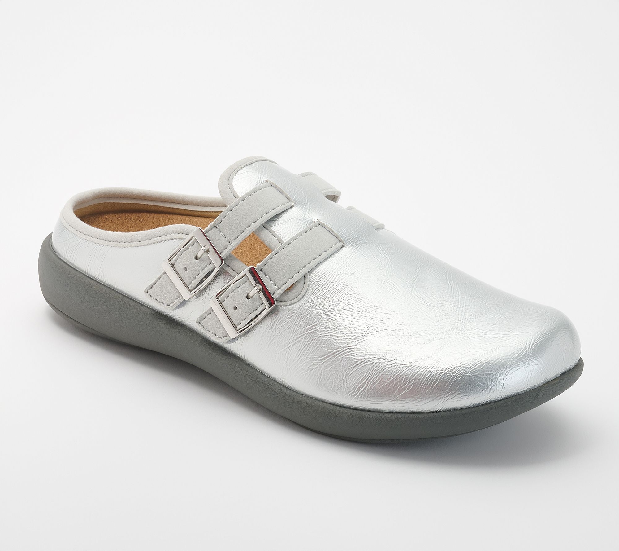 Revitalign Orthotic Buckled Patent Mules - Siesta Sundown