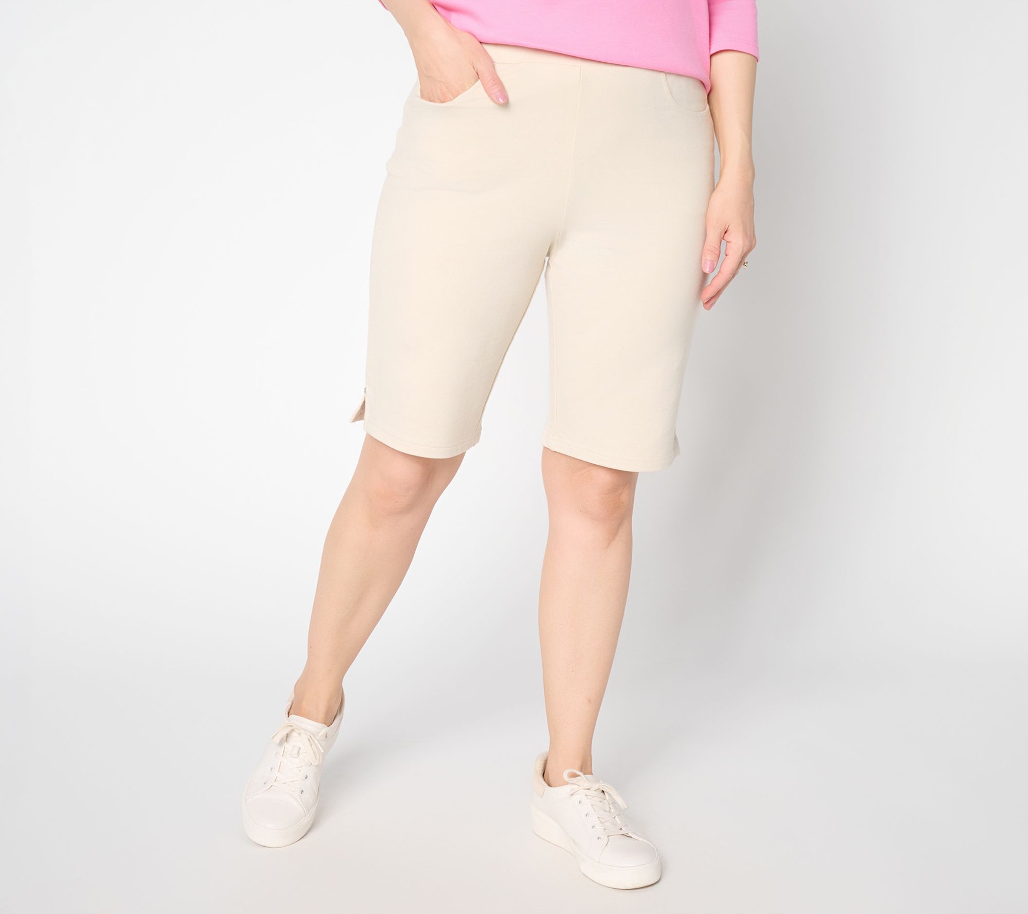 "As Is" Quacker Factory 5 Pocket French Terry 11" Shorts