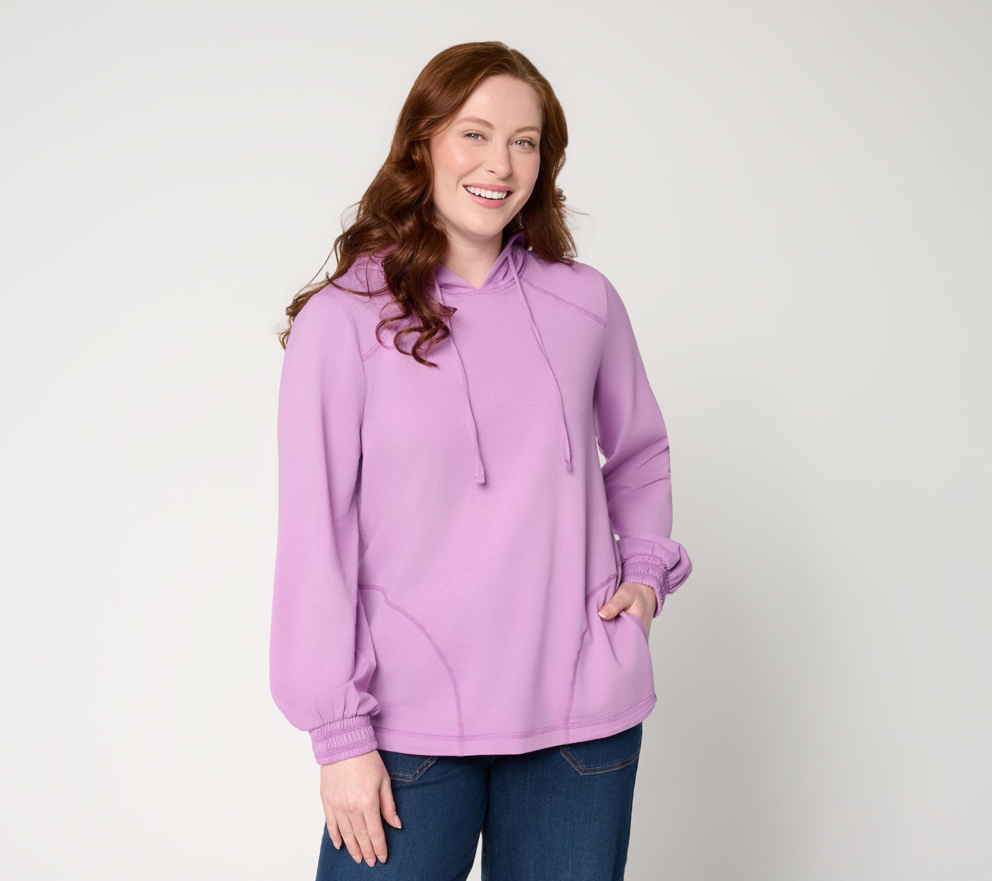 "As Is" LOGO Lounge by Lori Goldstein Hoodie with Seam Detail