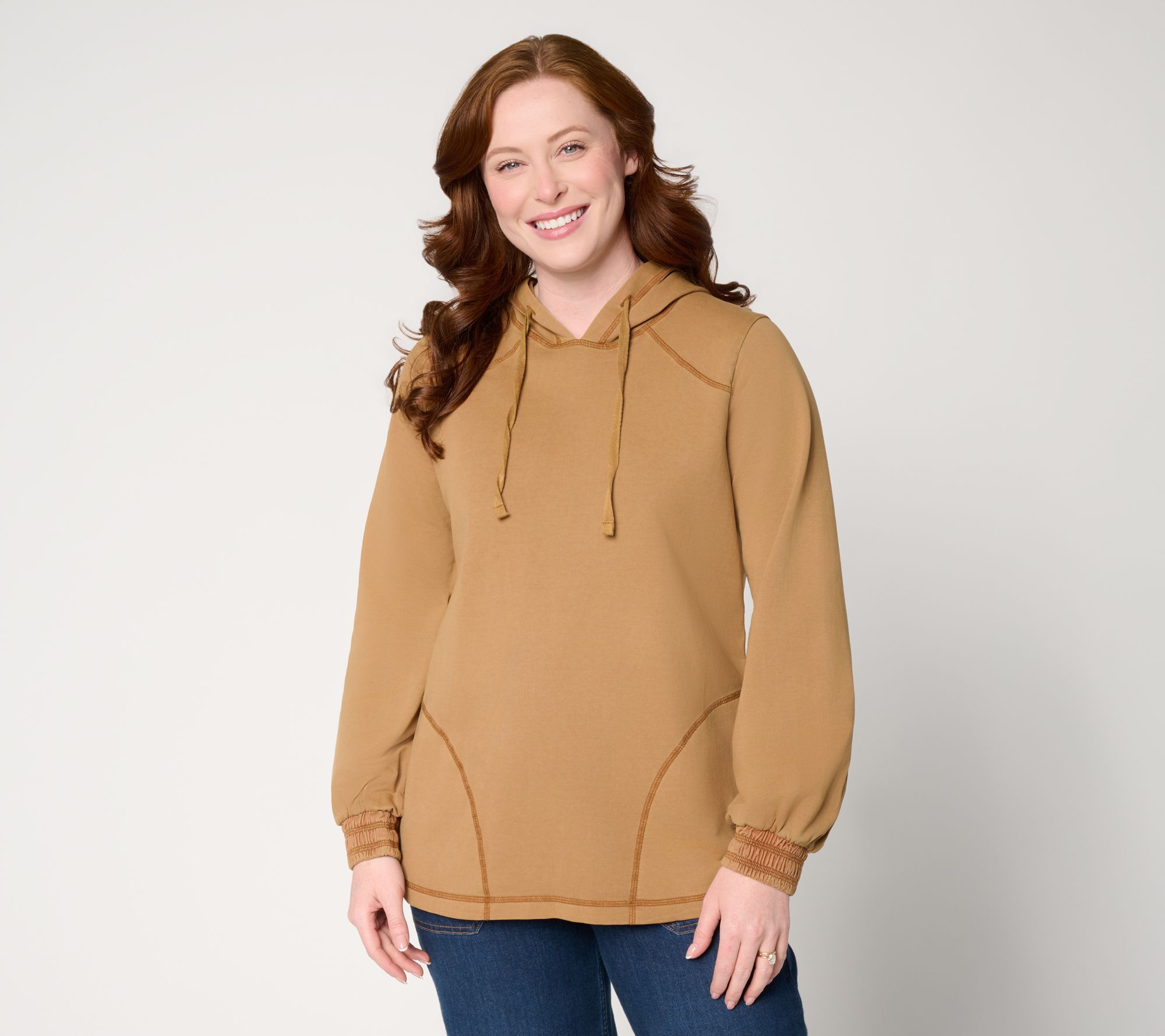 "As Is" LOGO Lounge by Lori Goldstein Hoodie with Seam Detail