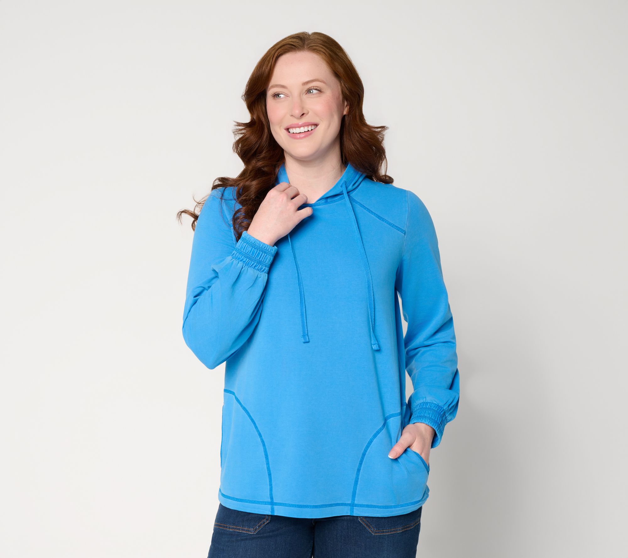 "As Is" LOGO Lounge by Lori Goldstein Hoodie with Seam Detail