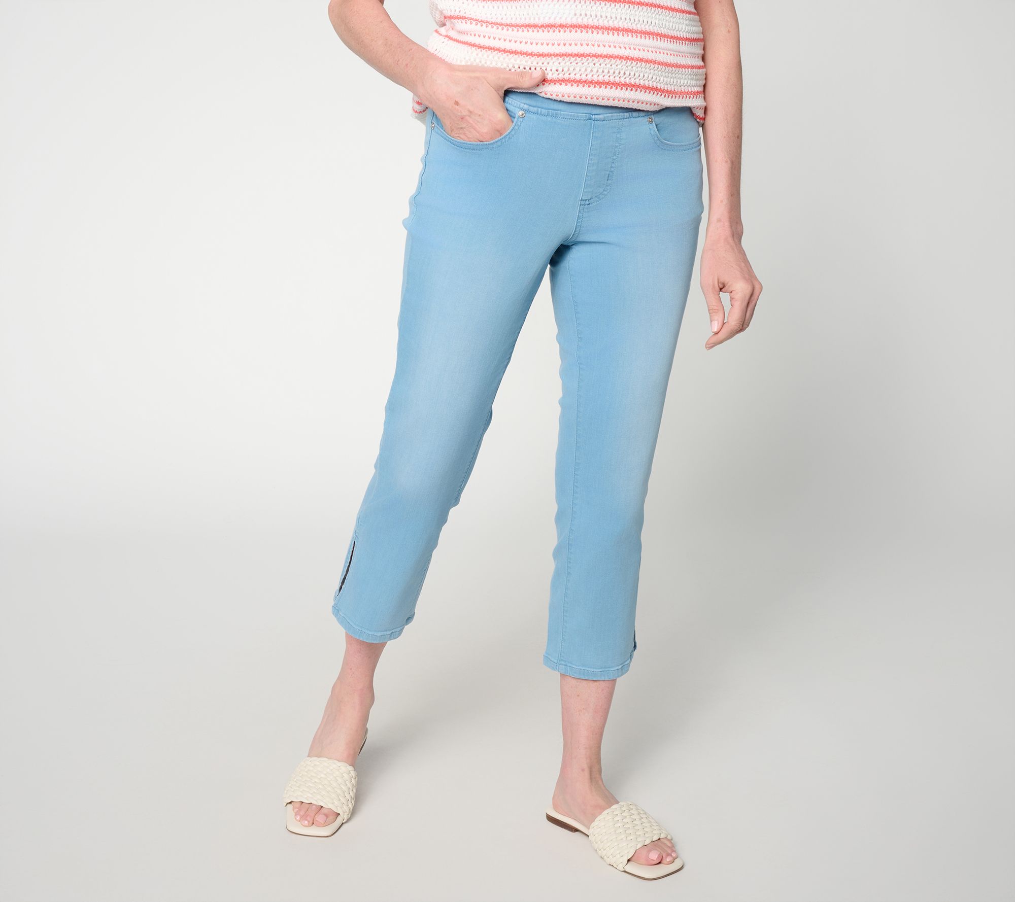 "As Is" Belle by Kim Gravel Reg TripleLuxe Denim Vented Crop Jean